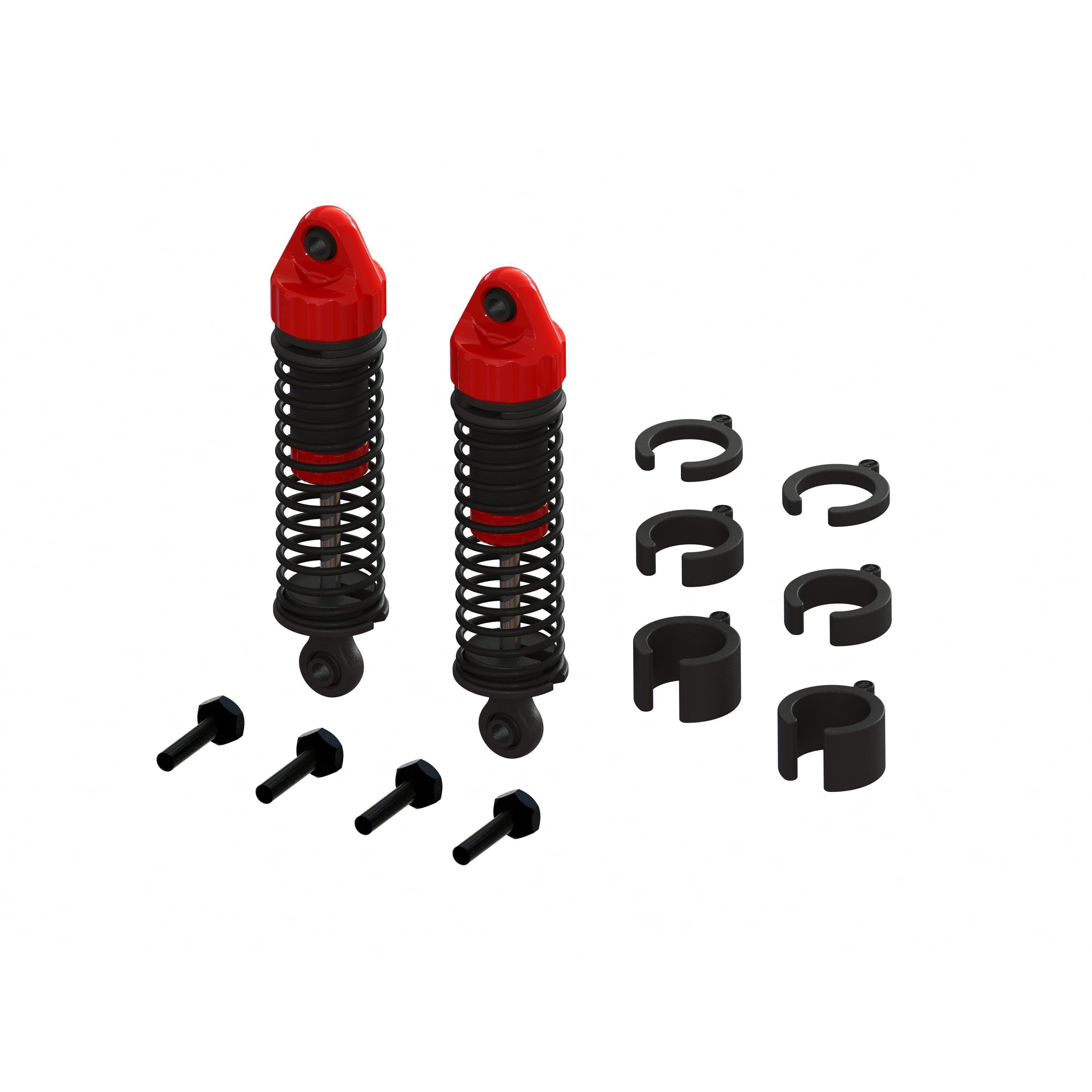 Jeu d'amortisseurs longueur 58 mm / huile 300 cSt (2 pcs) Arrma Grom - ARA330806 - Breizh Modélisme.