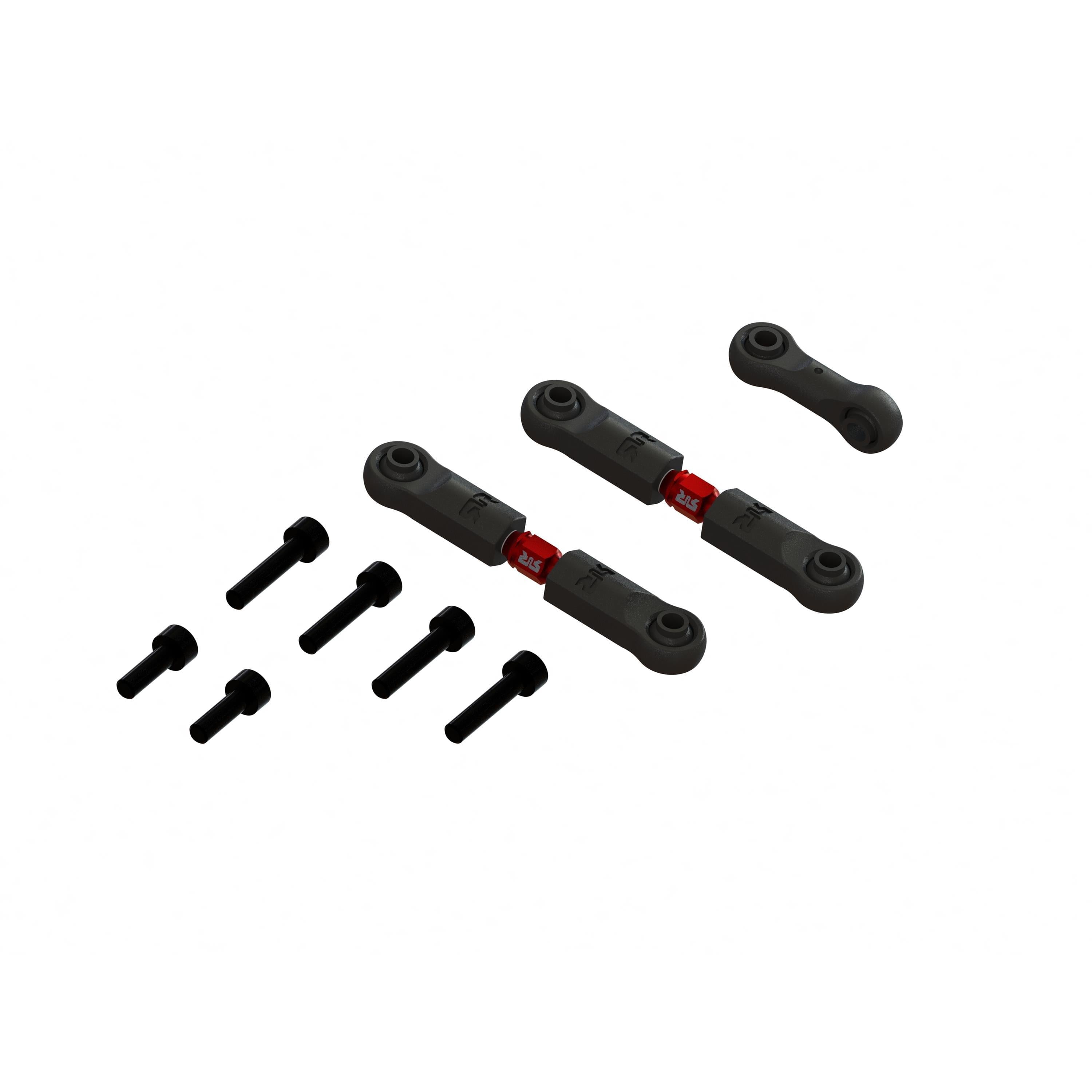 Jeu de biellettes de direction réglables en aluminium B (2) GROM - ARA340217 - Breizh Modélisme.