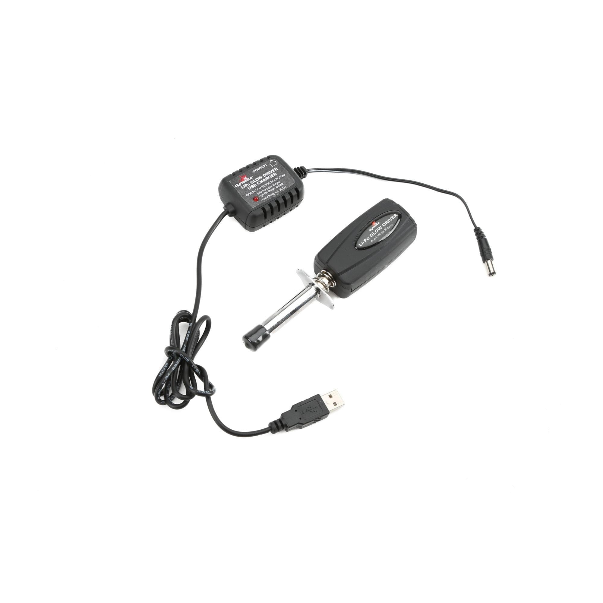 Pilote de préchauffage LiPo avec batterie et chargeur USB - DYNE0201 - Breizh Modélisme.