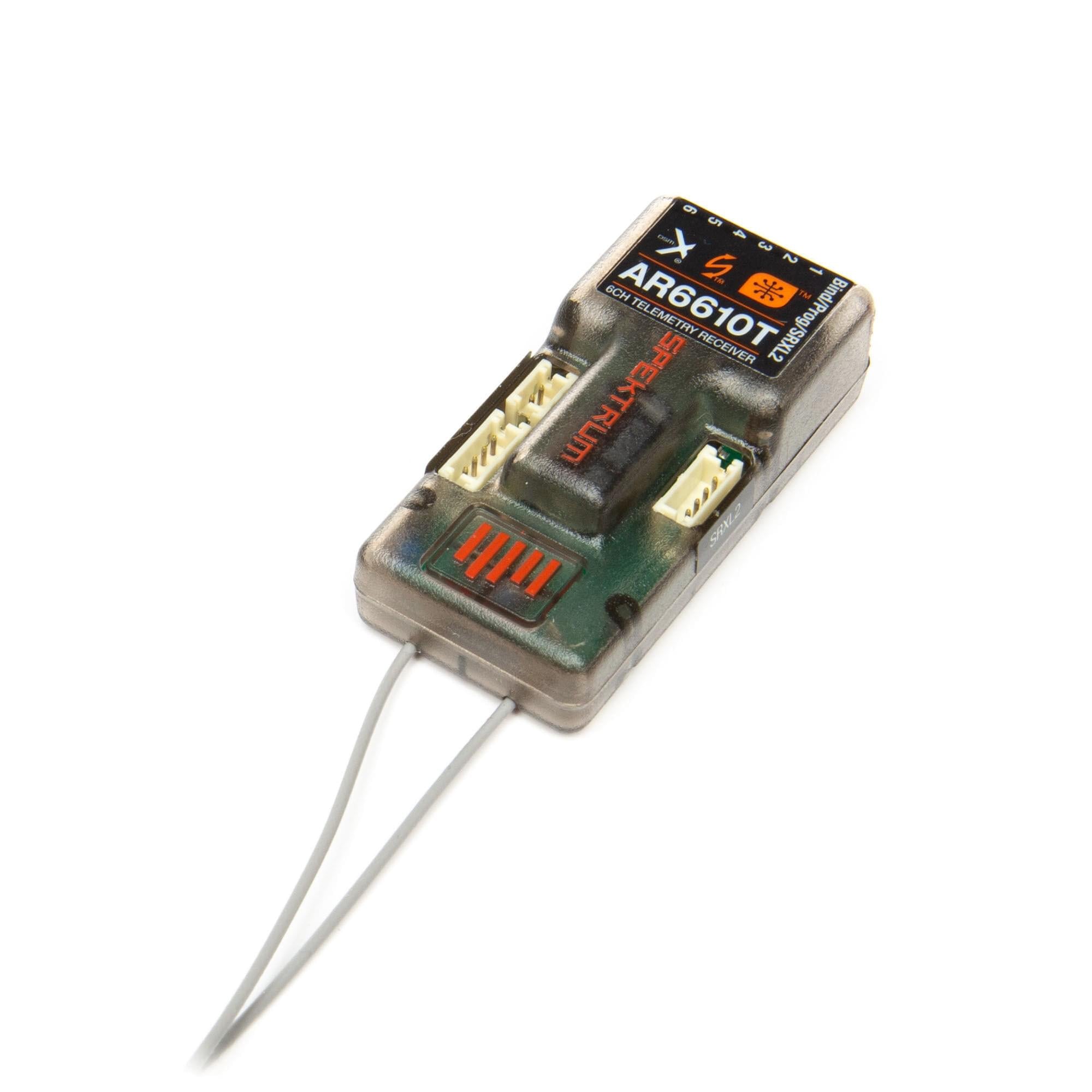Récepteur de télémétrie à 6 canaux AR6610T DSMX - SPMAR6610T - Breizh Modélisme.