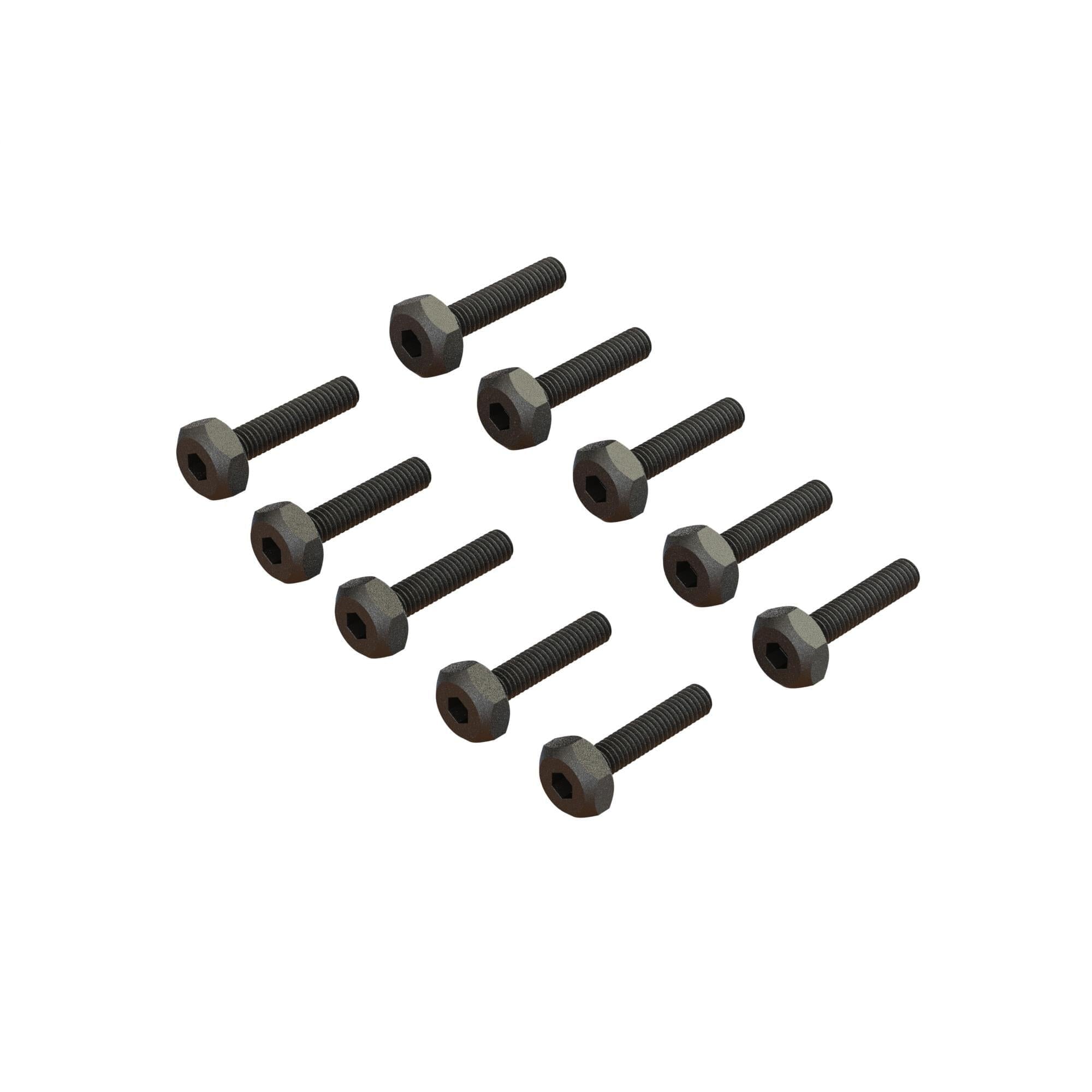 Vis à tête hexagonale M2,5 x 12 mm, 5,5 mm (10) - ARA702019 - Breizh Modélisme.