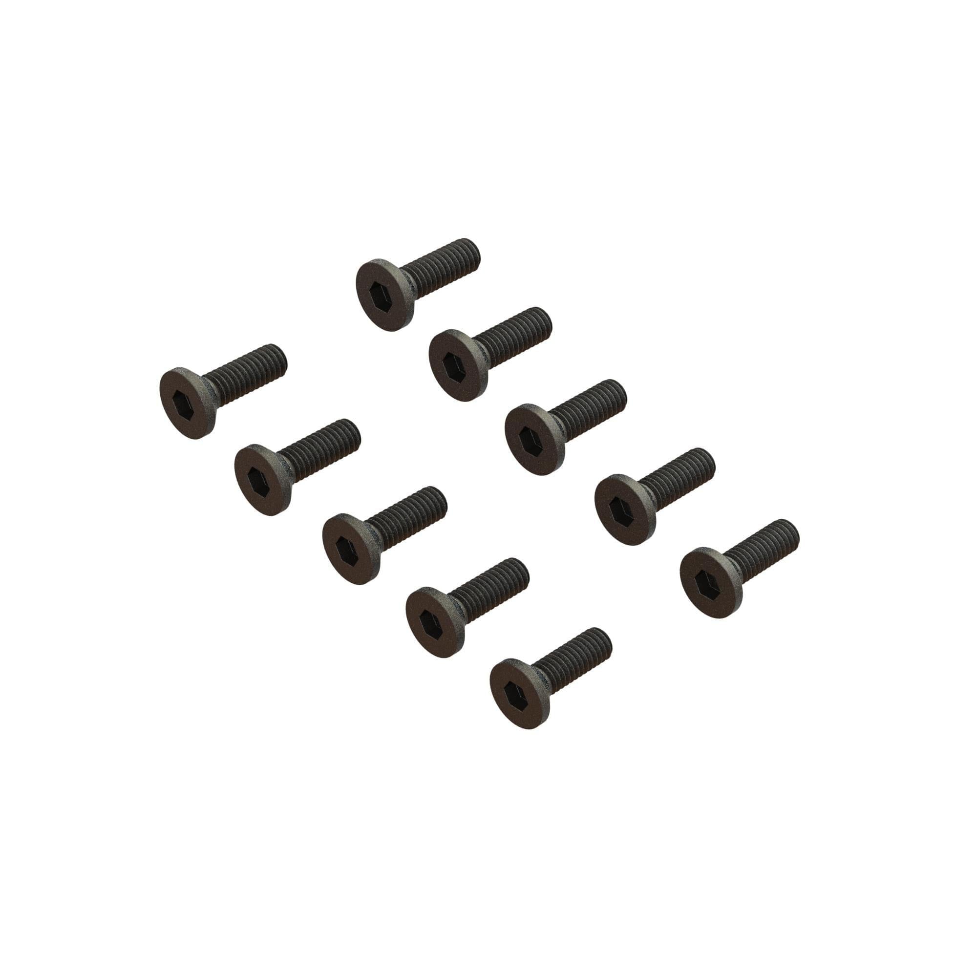 Vis à tête plate M2,5x8mm (10) ARA702016 - Breizh Modélisme.