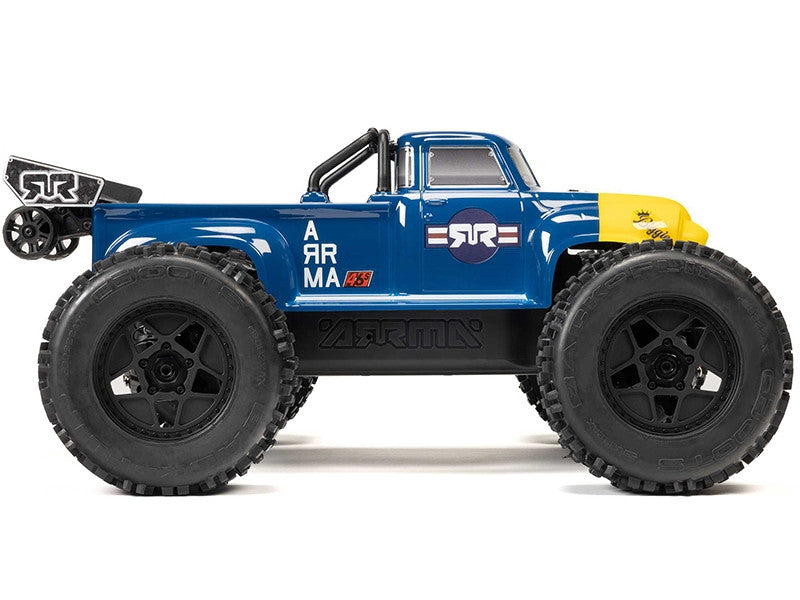 ARRMA ARA8611V6T2 Notorious 6S V6 1/8 4X4 BLX Brushless RTR, bleu - Breizh Modélisme.