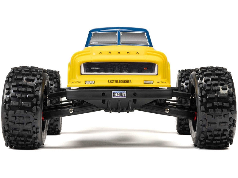 ARRMA ARA8611V6T2 Notorious 6S V6 1/8 4X4 BLX Brushless RTR, bleu - Breizh Modélisme.