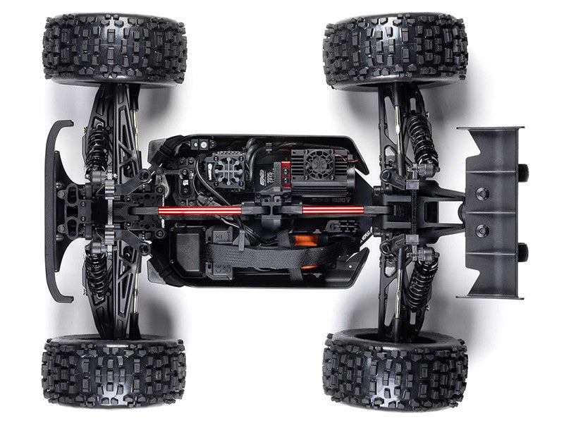 ARRMA ARA8611V6T2 Notorious 6S V6 1/8 4X4 BLX Brushless RTR, bleu - Breizh Modélisme.