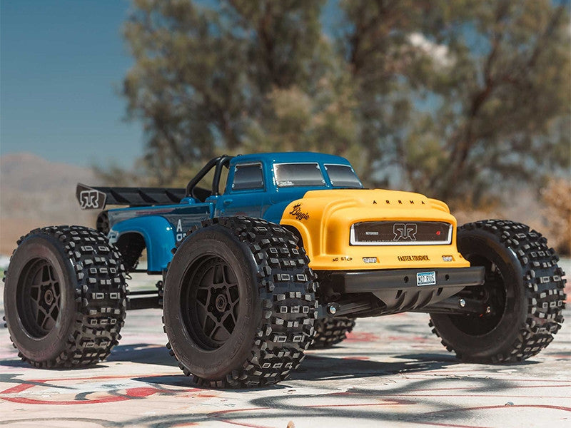 ARRMA ARA8611V6T2 Notorious 6S V6 1/8 4X4 BLX Brushless RTR, bleu - Breizh Modélisme.