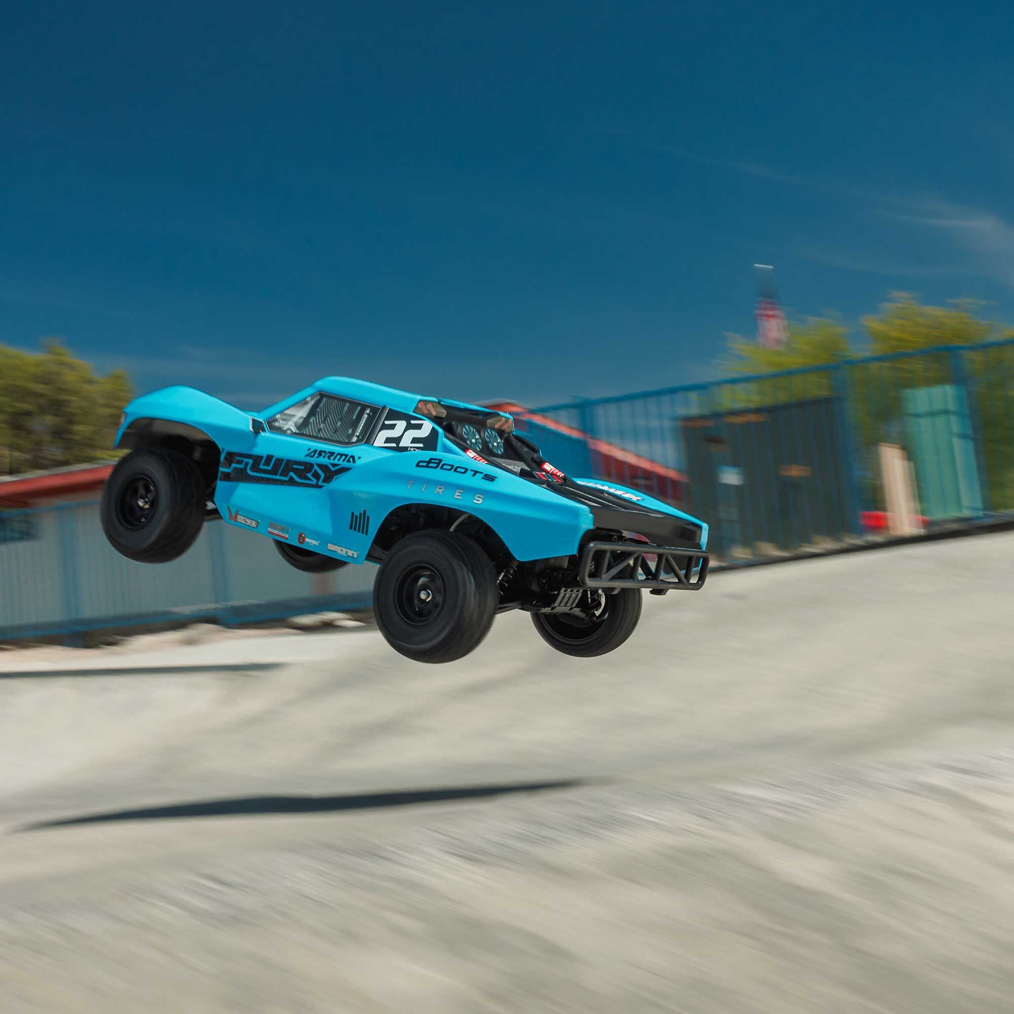 Arrma Fury Mega 550 2WD RTR 1/10 short course bleu - ARA3221ST2 - Breizh Modélisme.
