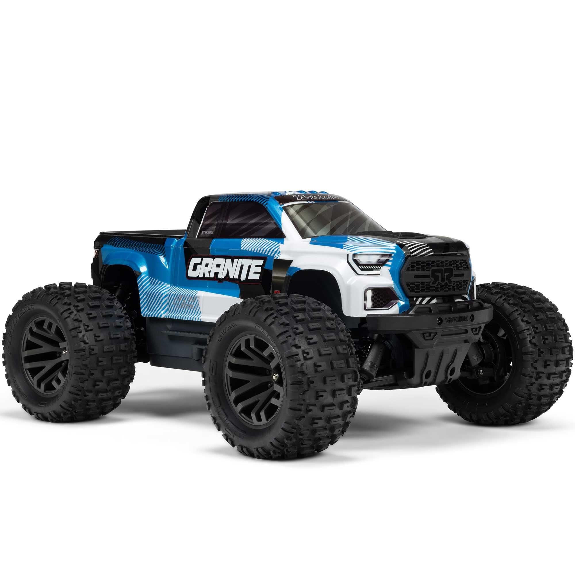 Arrma Monster Truck brushless GRANITE 223S DSC 4X4 RTR 1/10 bleu - ARA4302V4T1 - Breizh Modélisme.