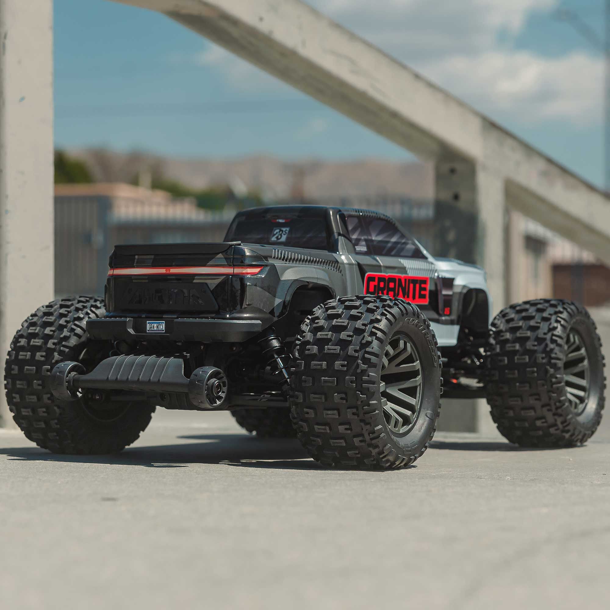 Arrma Monster Truck brushless GRANITE 223S DSC 4X4 RTR 1/10 gris - ARA4302V4T3 - Breizh Modélisme.