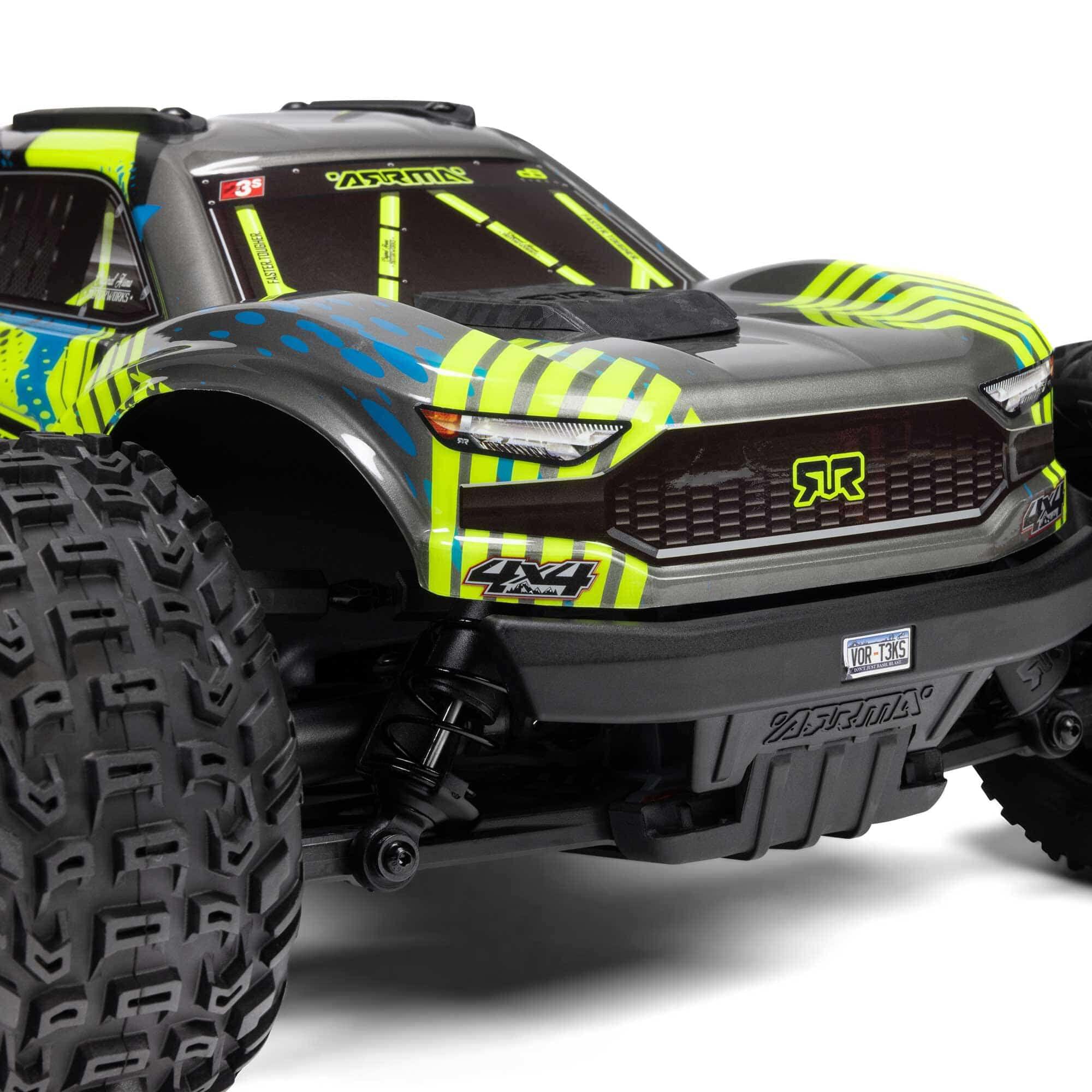 Arrma Vorteks 1/10 223S BLX brushless 4x4 stadium truck RTR jaune - ARA4305V4T2 - Breizh Modélisme.