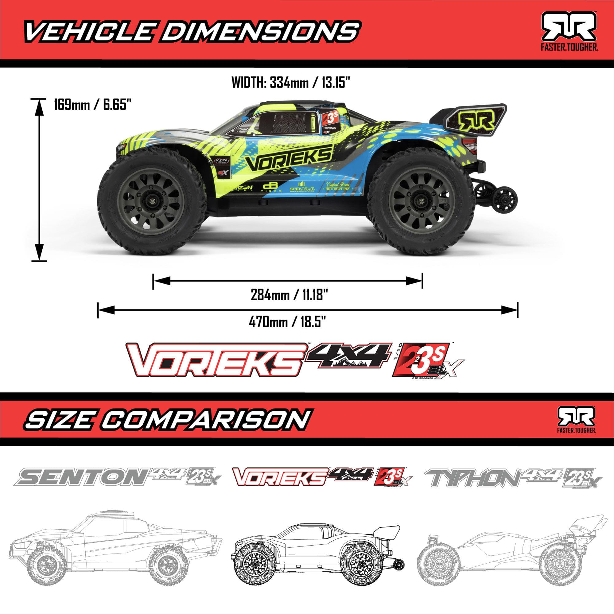 Arrma Vorteks 1/10 223S BLX brushless 4x4 stadium truck RTR violet - ARA4305V4T3 - Breizh Modélisme.