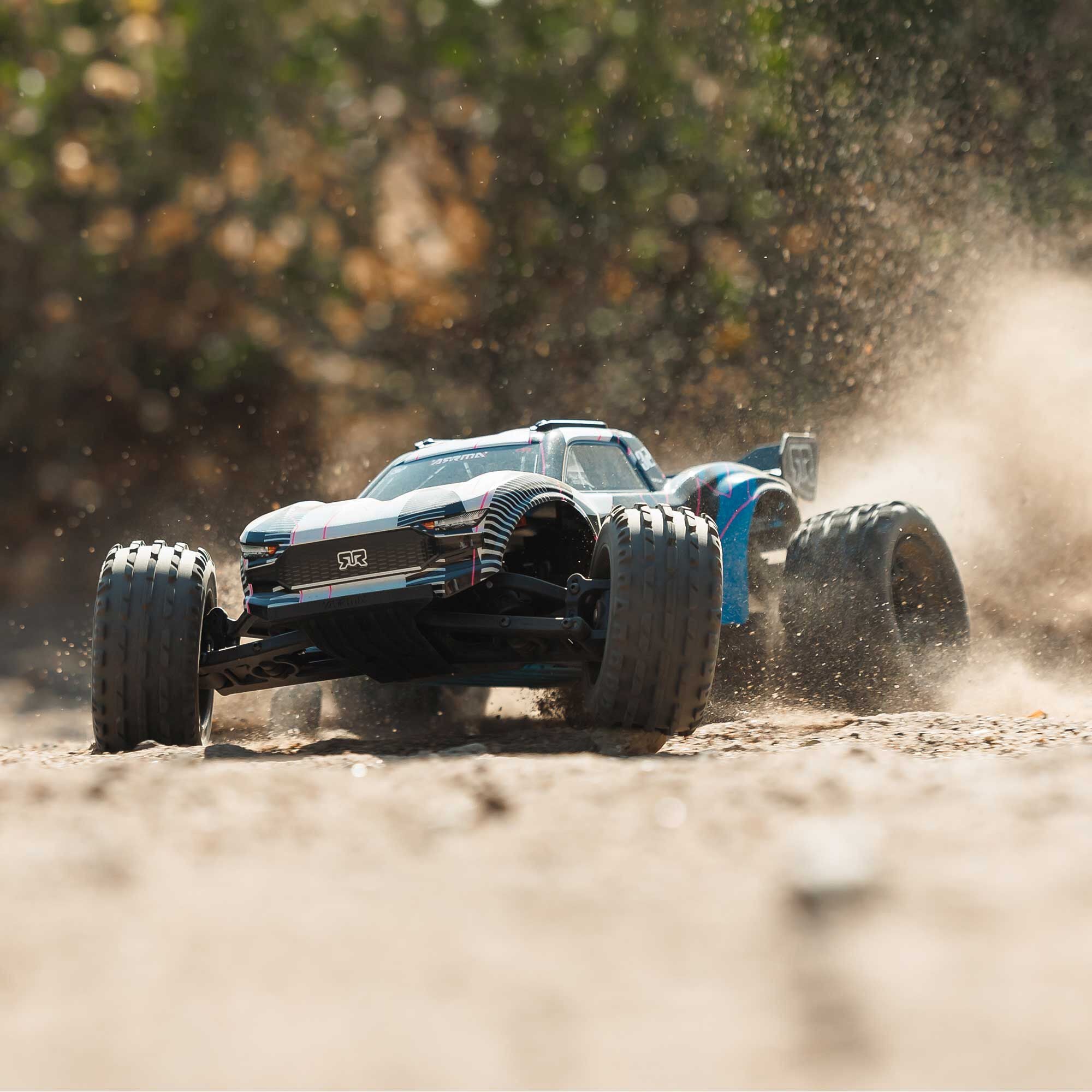 Arrma Vorteks Mega 550 2WD RTR stadium truck 1/10 bleu/rose - ARA3205T1 - Breizh Modélisme.
