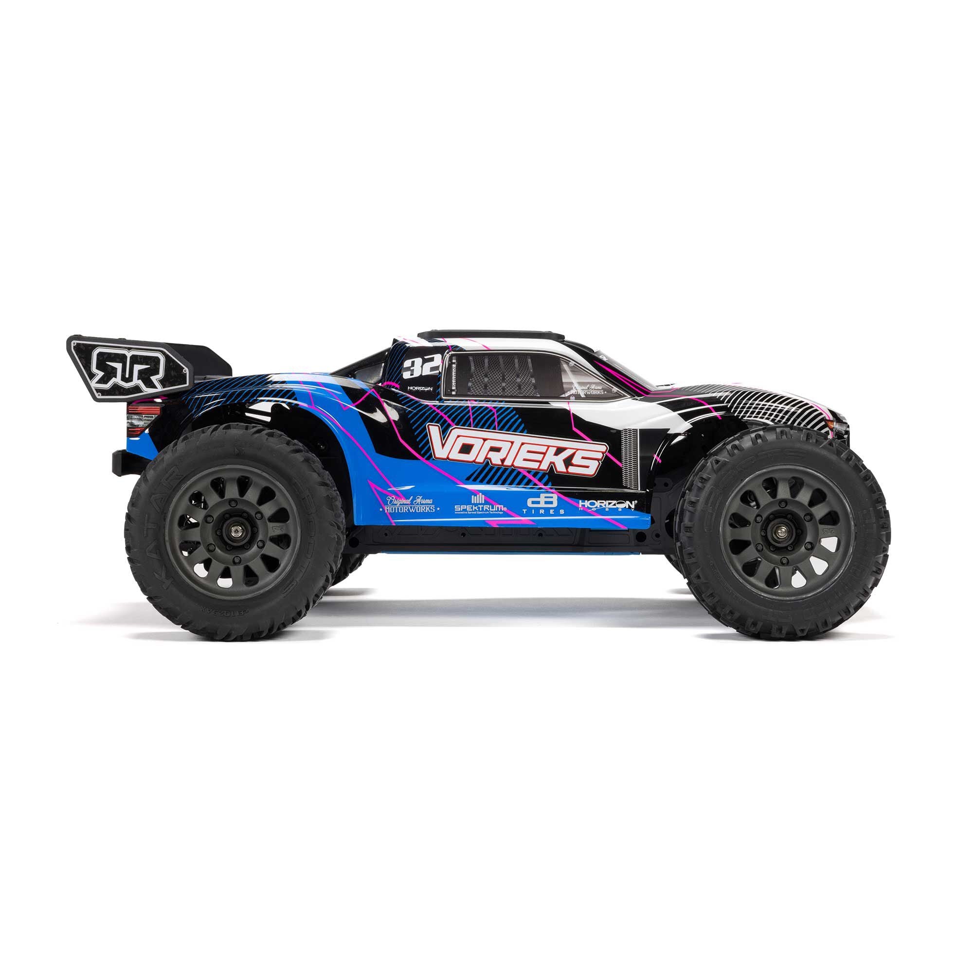 Arrma Vorteks Mega 550 2WD RTR stadium truck 1/10 bleu/rose - ARA3205T1 - Breizh Modélisme.