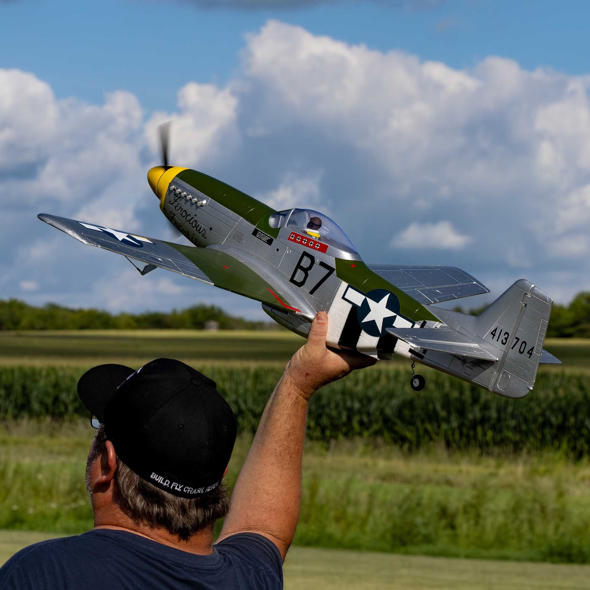Avion E-Flite P-51D Mustang 1,0 m BNF Basic avec AS3X+ et SAFE EFL02650 - Breizh Modélisme.