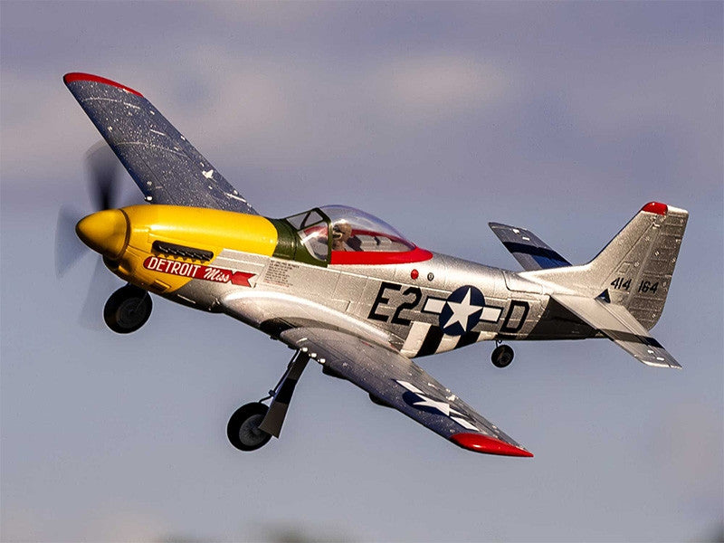 Avion E-FLITE UMX P-51D Mustang Detroit BNF Basic AS3X SAFE EFLU7350 - Breizh Modélisme.