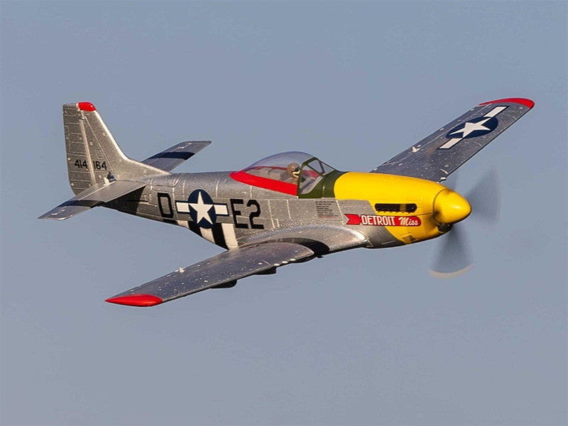 Avion E-FLITE UMX P-51D Mustang Detroit BNF Basic AS3X SAFE EFLU7350 - Breizh Modélisme.