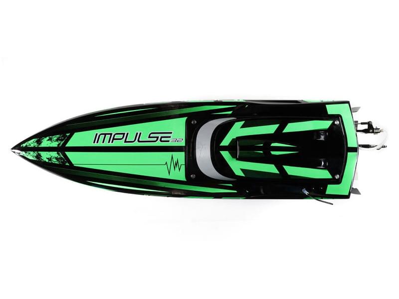 Bateau Télécommandé ProBoat Impulse 32 Brushless Deep-V RTR vert - Breizh Modélisme.