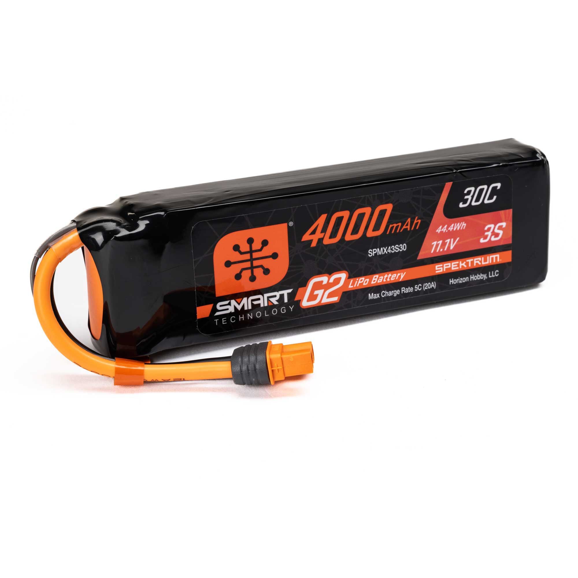 Batterie LiPo 3S 11,1V 4000mAh 30C Smart G2 IC3 - SPMX43S30 - Breizh Modélisme.