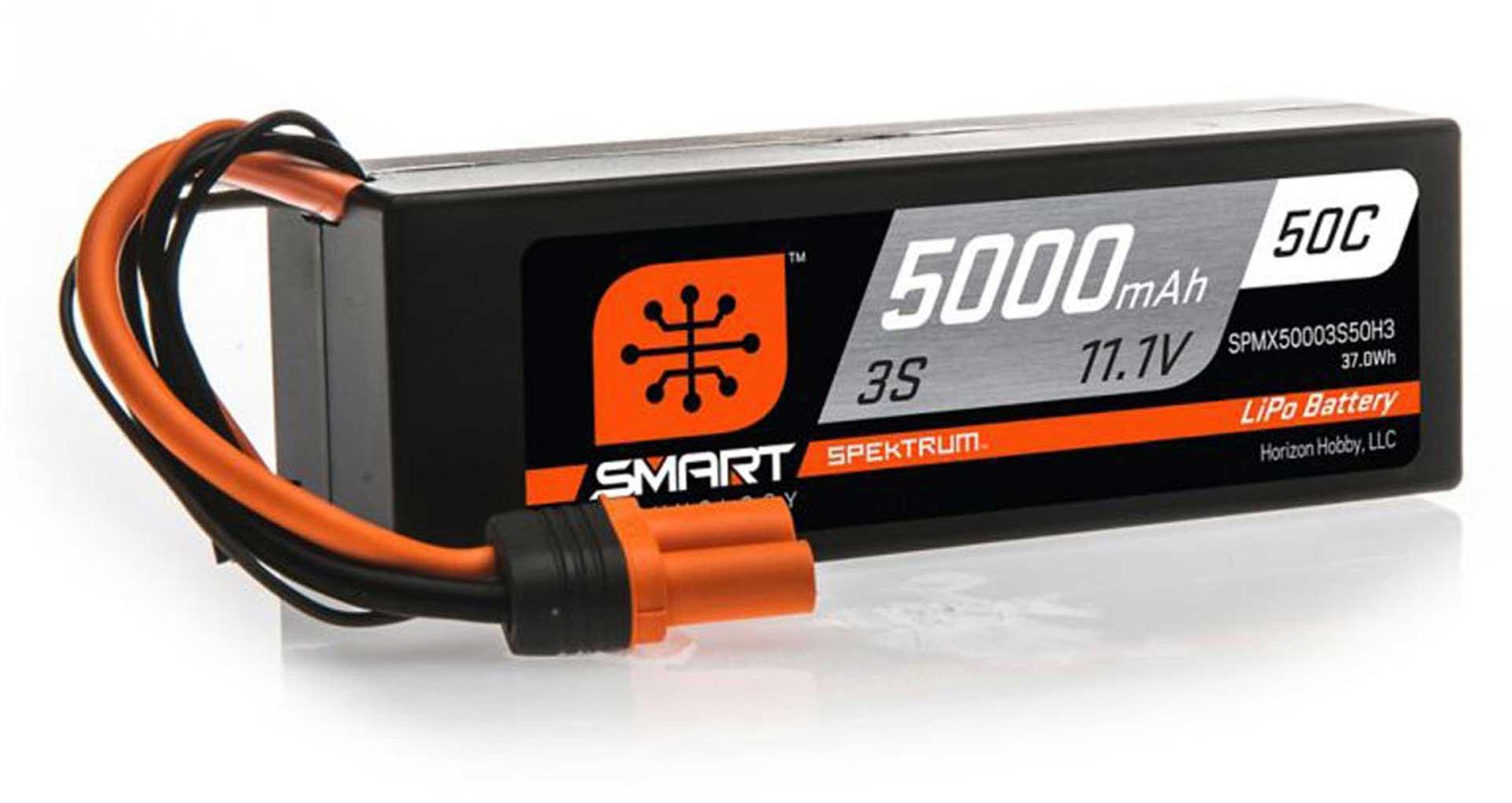 Batterie LiPo 3s Spektrum SPMX50003S50H3 - 11,1 V 5000mAh 50C, IC3 - Breizh Modélisme.
