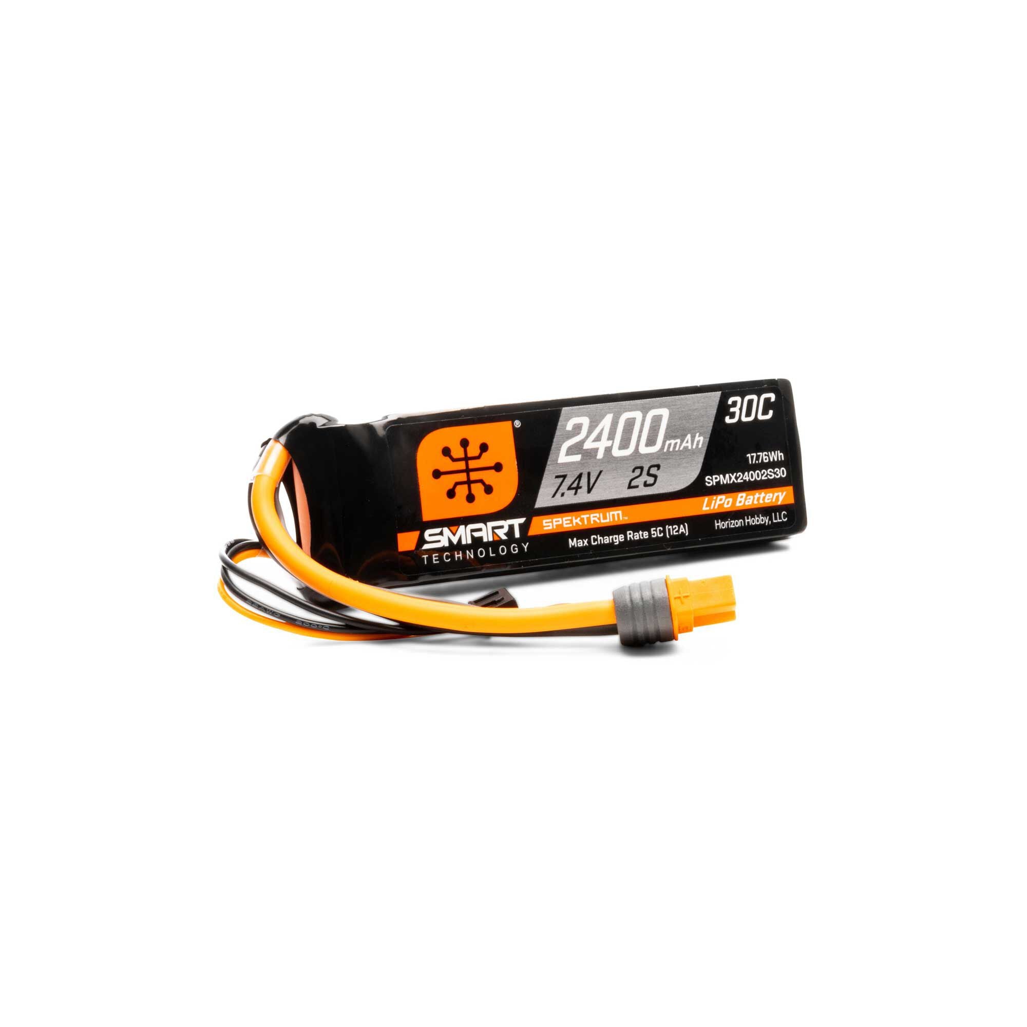 Batterie lipo Smart 2S 7,4v 2400mah 30C IC3 - SPMX24002S30 - Breizh Modélisme.