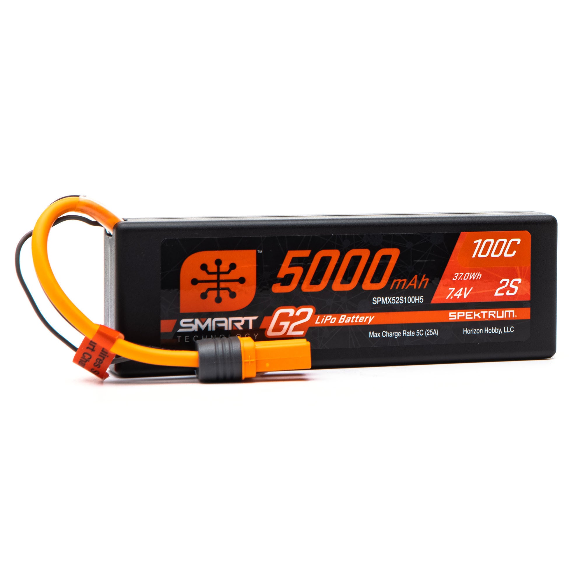 Batterie Lipo Smart G2 7.4V 5000mAh 2S 100C IC5 - SPMX52S100H5 - Breizh Modélisme.