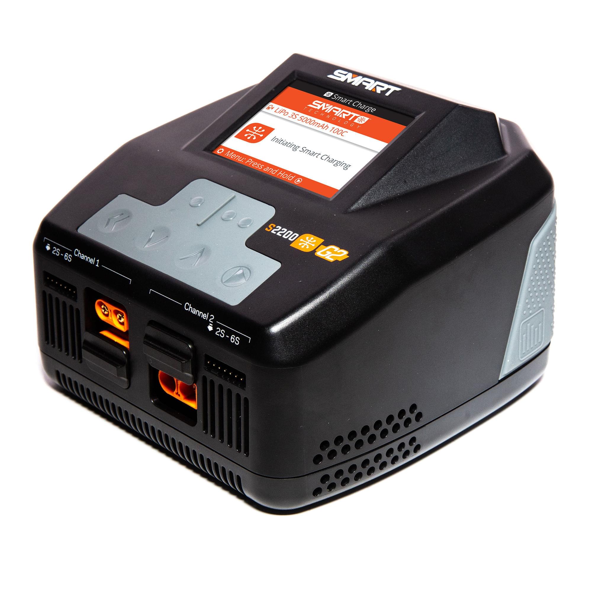 Chargeur intelligent S2200 G2 AC 2x200W International - SPMXC2010I - Breizh Modélisme.