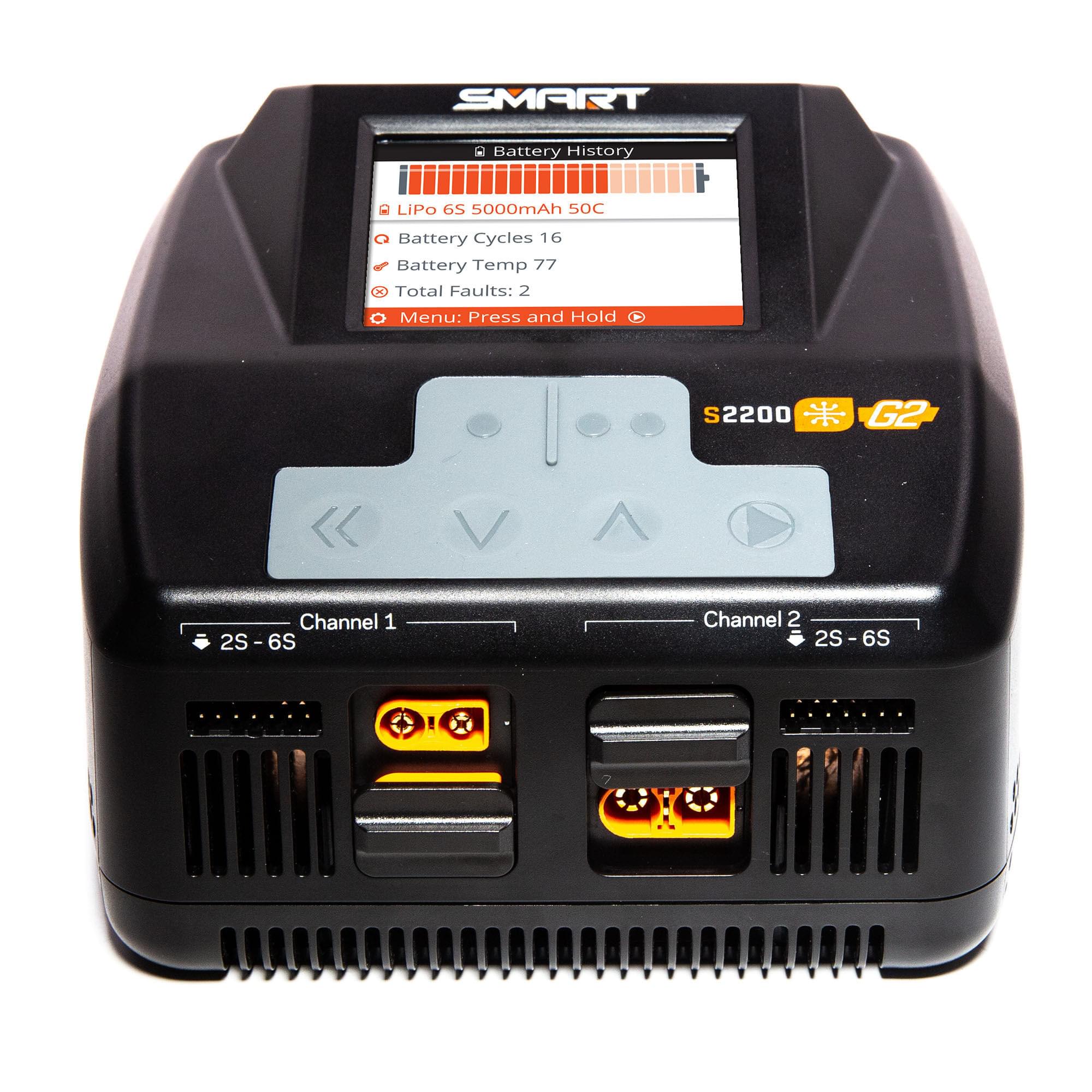 Chargeur intelligent S2200 G2 AC 2x200W International - SPMXC2010I - Breizh Modélisme.