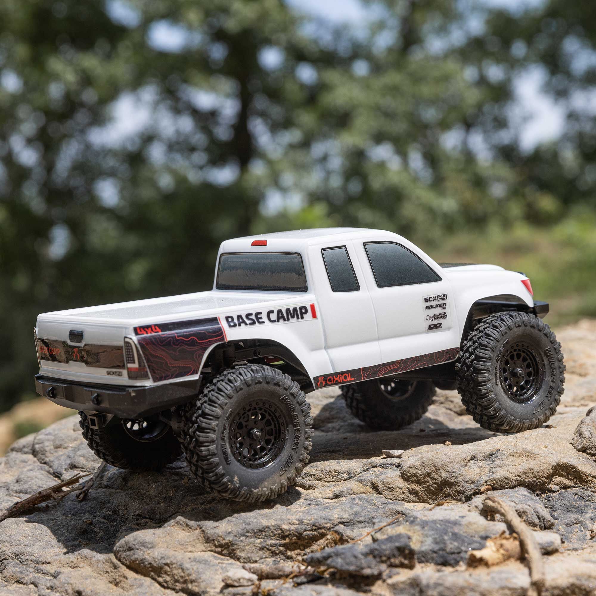 Mini rock crawler SCX24 Base Camp 4WD 1/24 charbon RTR blanc - AXI-1219T1