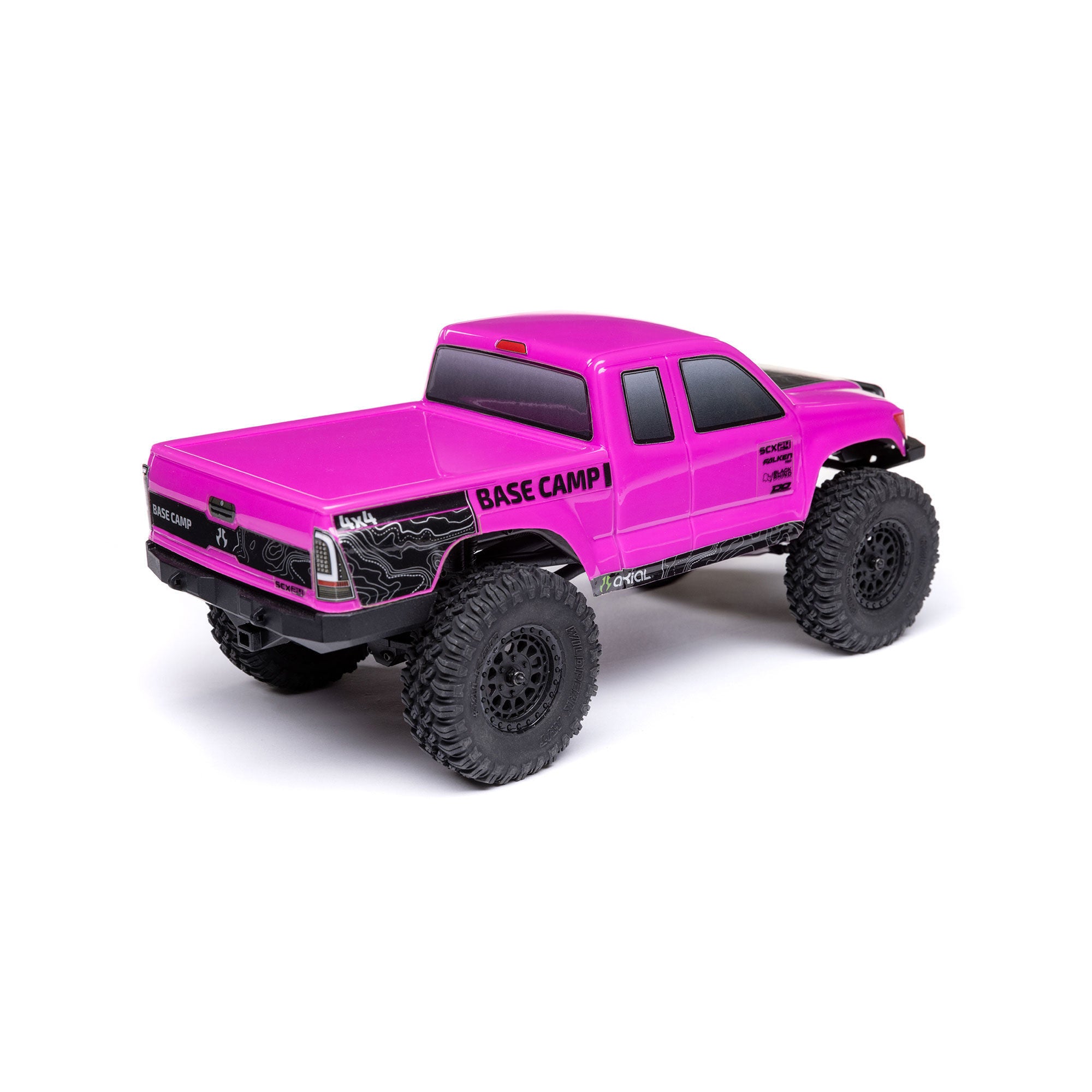 Mini rock crawler SCX24 Base Camp 4WD 1/24 charbon RTR rose - AXI-1219T3 - Breizh Modélisme.