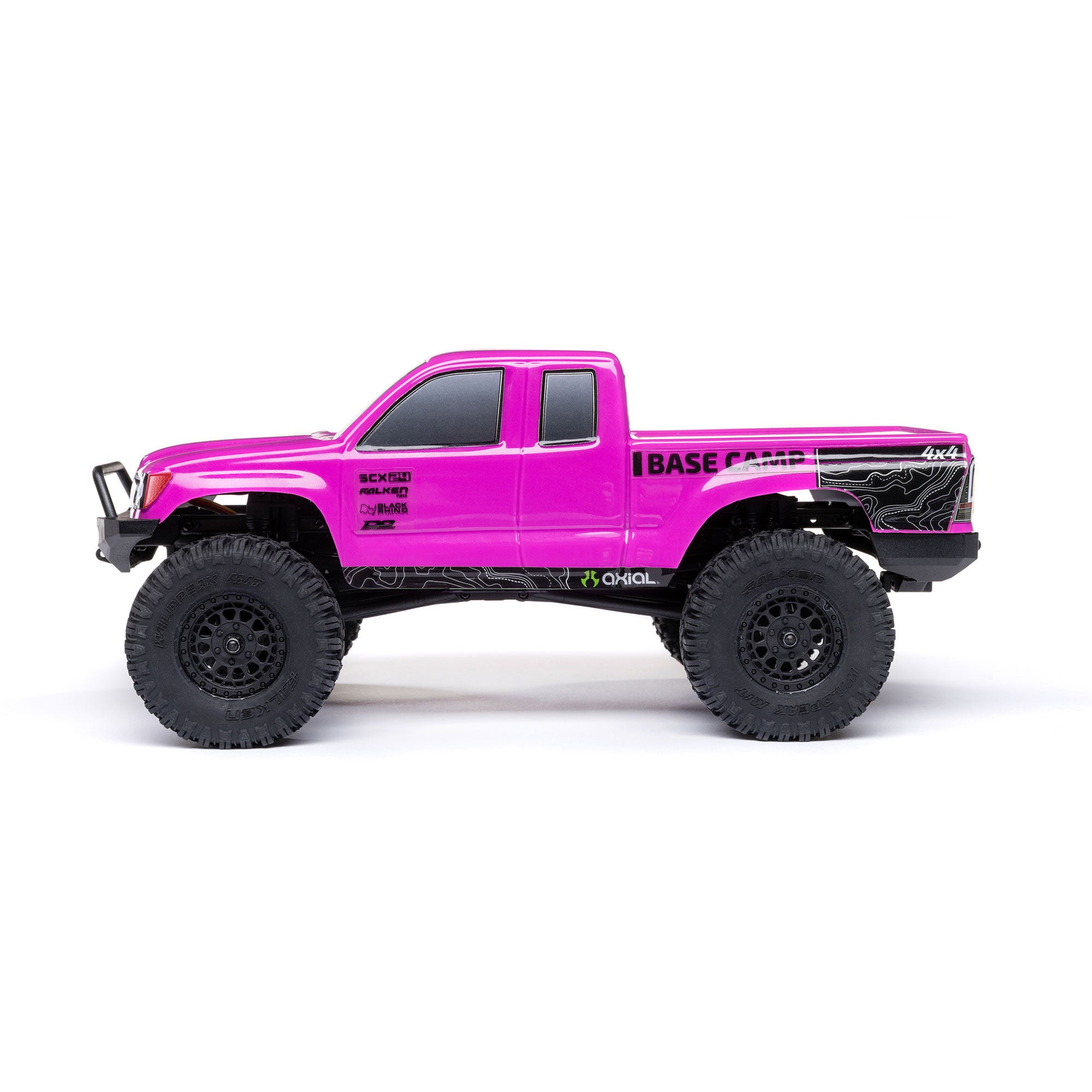 Mini rock crawler SCX24 Base Camp 4WD 1/24 charbon RTR rose - AXI-1219T3 - Breizh Modélisme.