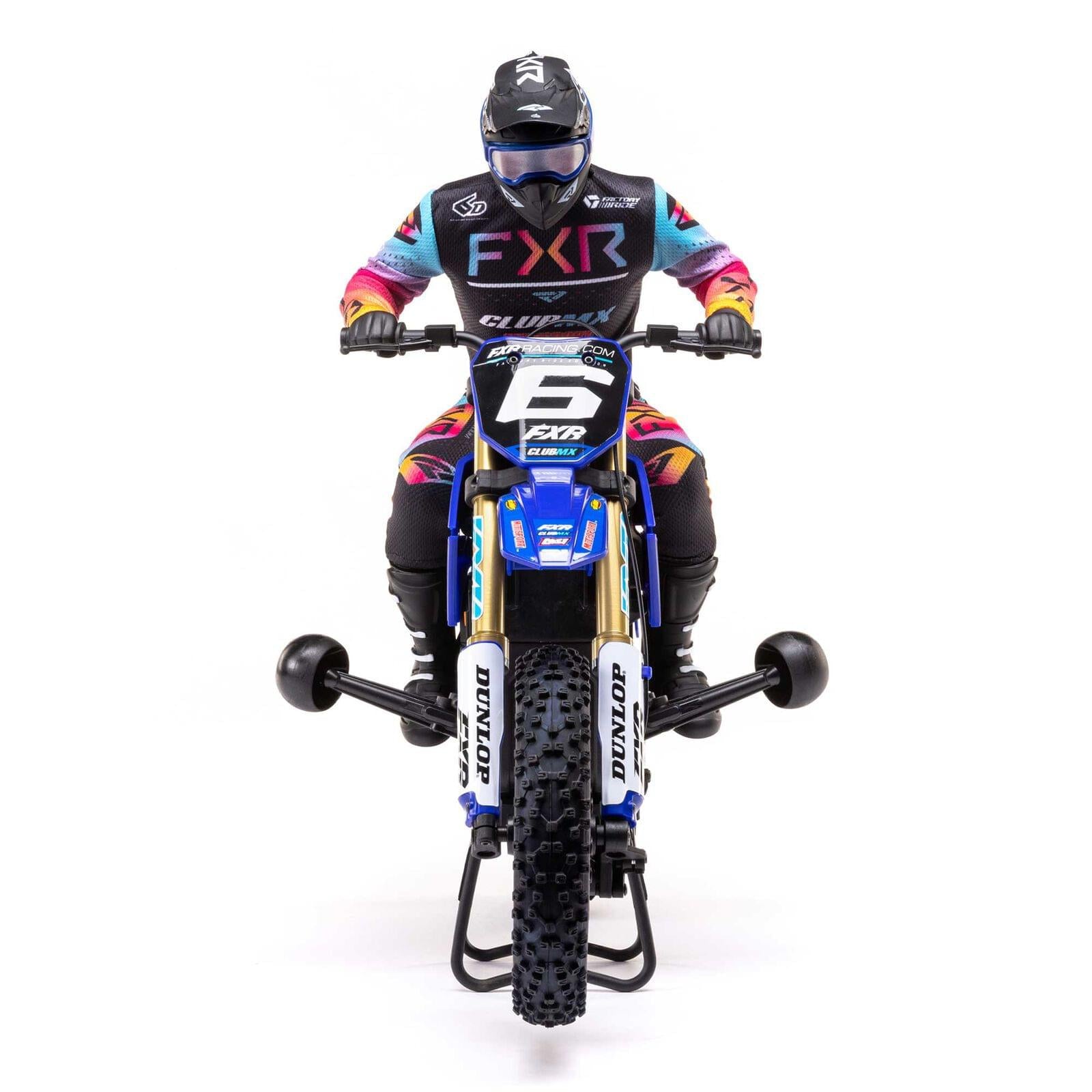 Moto RC Losi 1/4 Promoto-MX Motorrad RTR, Club MX LOS06000T2 bleu - Breizh Modélisme.