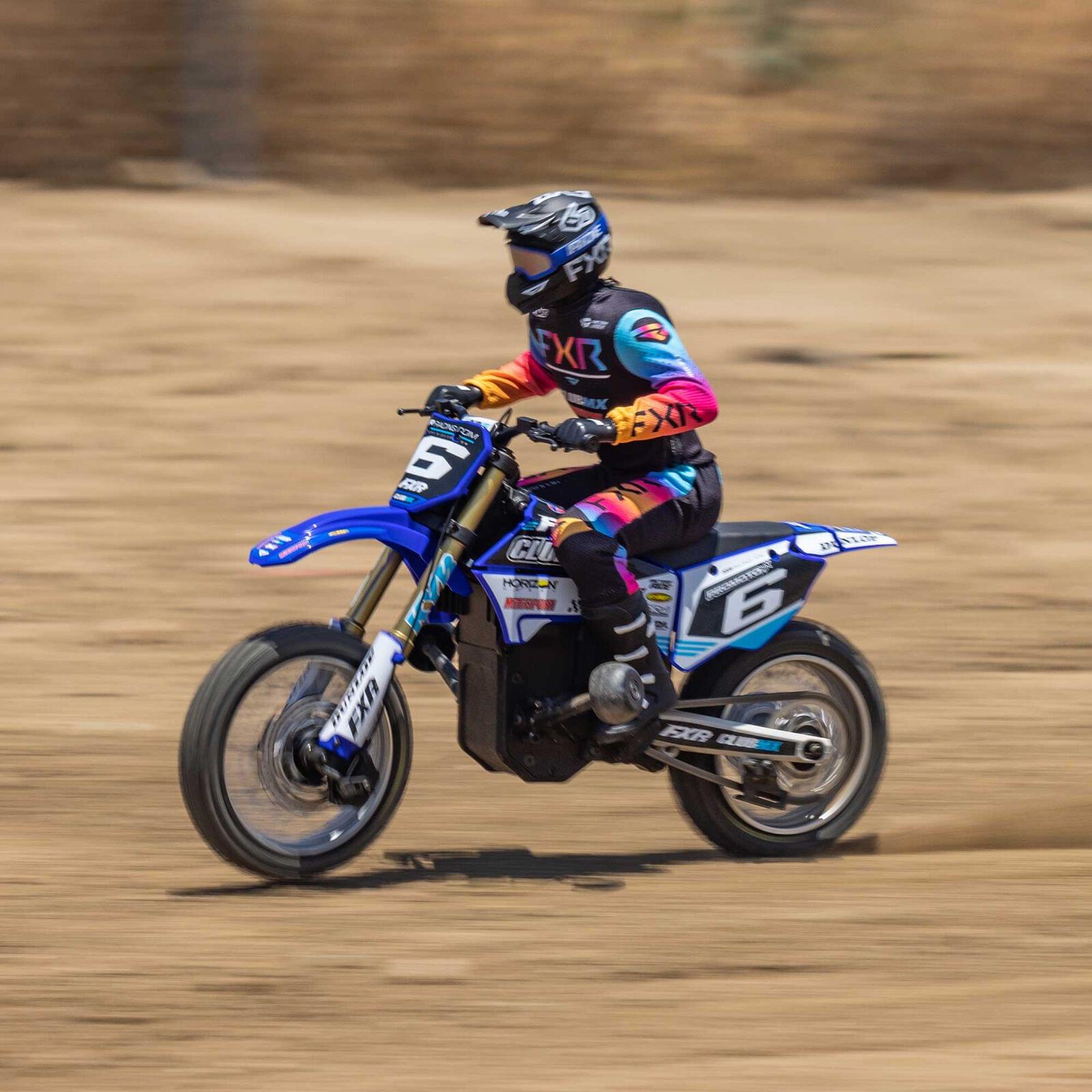 Moto RC Losi 1/4 Promoto-MX Motorrad RTR, Club MX LOS06000T2 bleu - Breizh Modélisme.