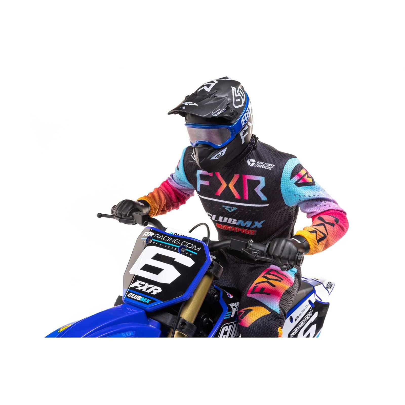 Moto RC Losi 1/4 Promoto-MX Motorrad RTR, Club MX LOS06000T2 bleu - Breizh Modélisme.