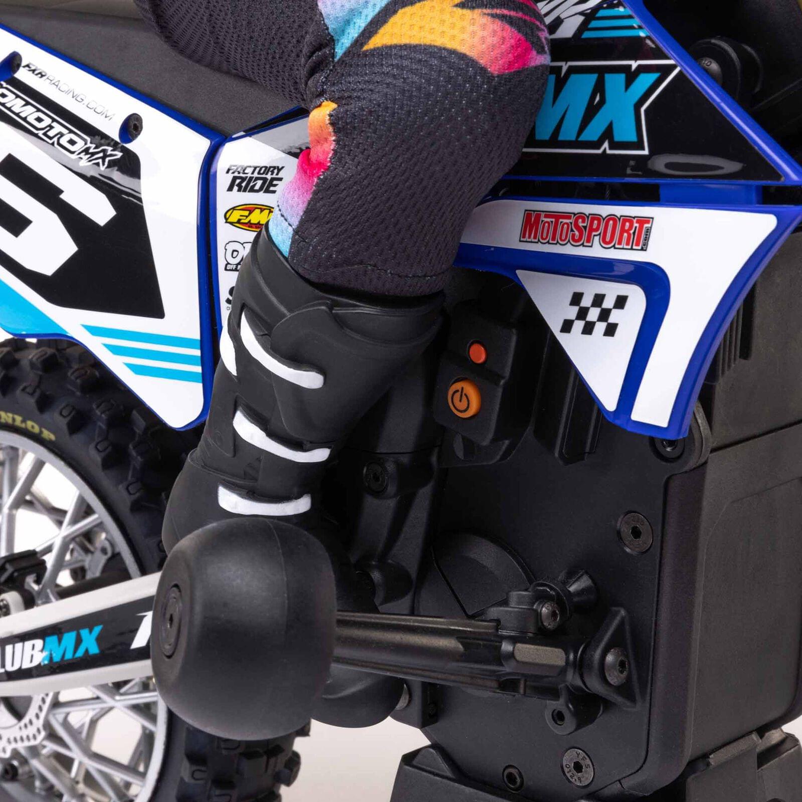 Moto RC Losi 1/4 Promoto-MX Motorrad RTR, Club MX LOS06000T2 bleu - Breizh Modélisme.