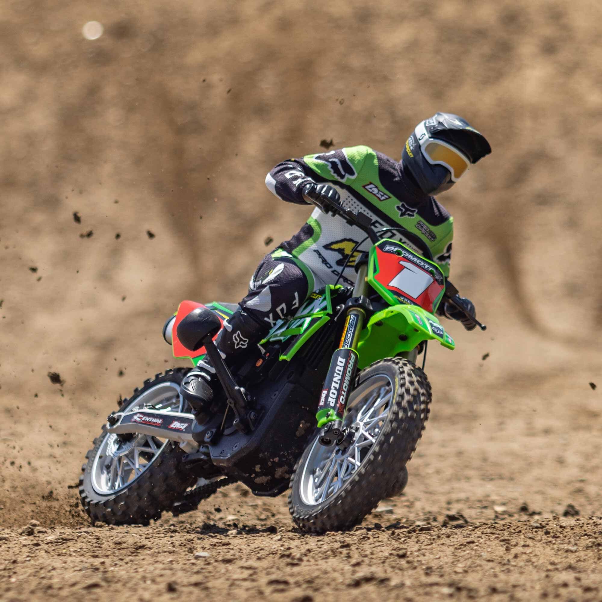 Moto RC Losi 1/4 Promoto-MX Motorrad RTR, Pro circuit LOS06002 verte - Breizh Modélisme.