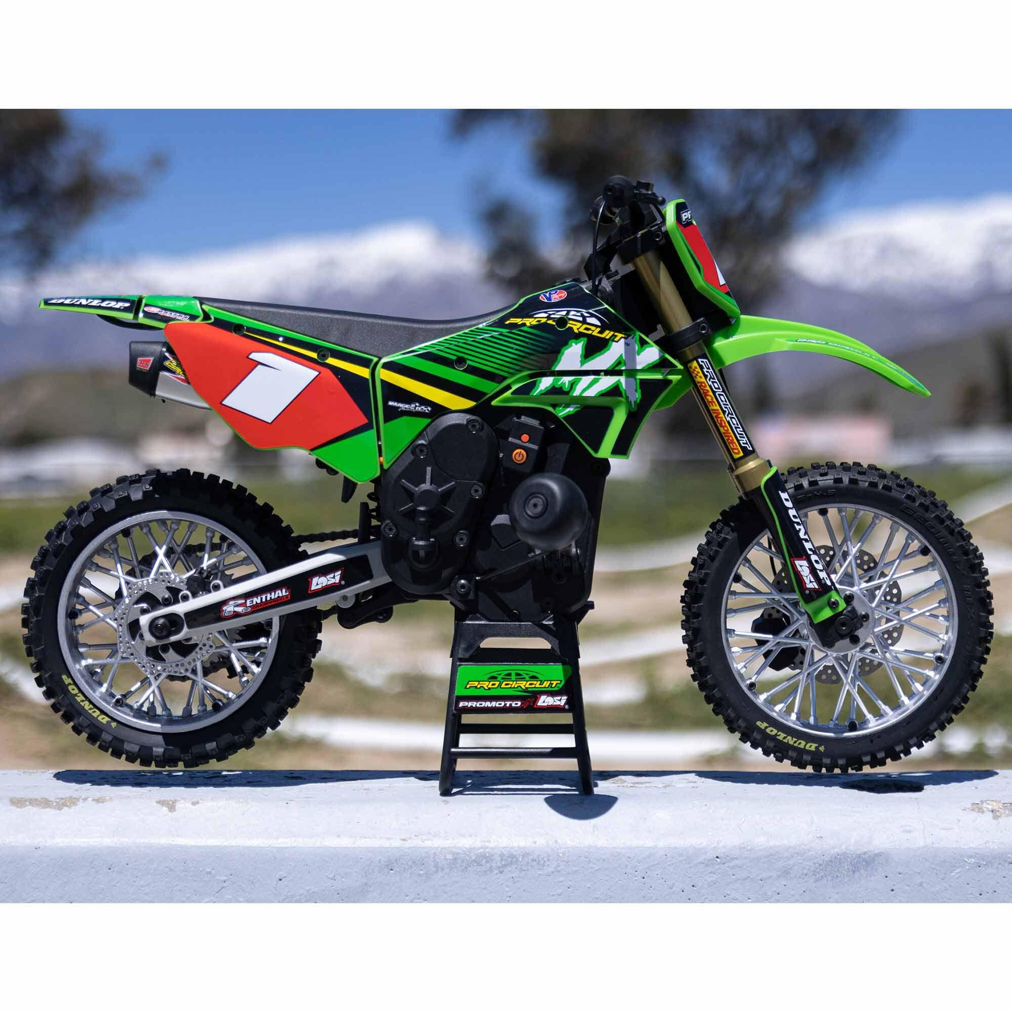 Moto RC Losi 1/4 Promoto-MX Motorrad RTR, Pro circuit LOS06002 verte - Breizh Modélisme.