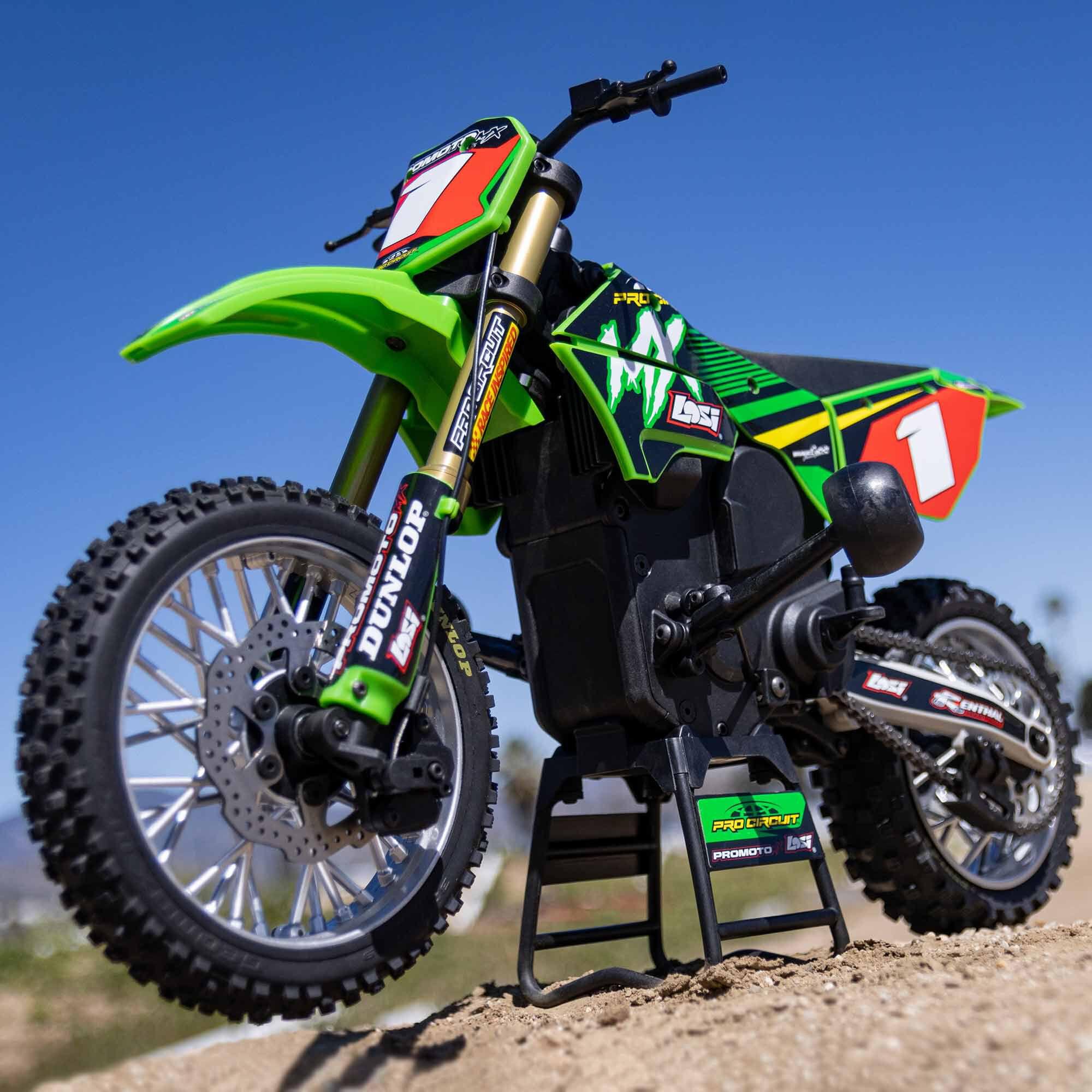 Moto RC Losi 1/4 Promoto-MX Motorrad RTR, Pro circuit LOS06002 verte - Breizh Modélisme.