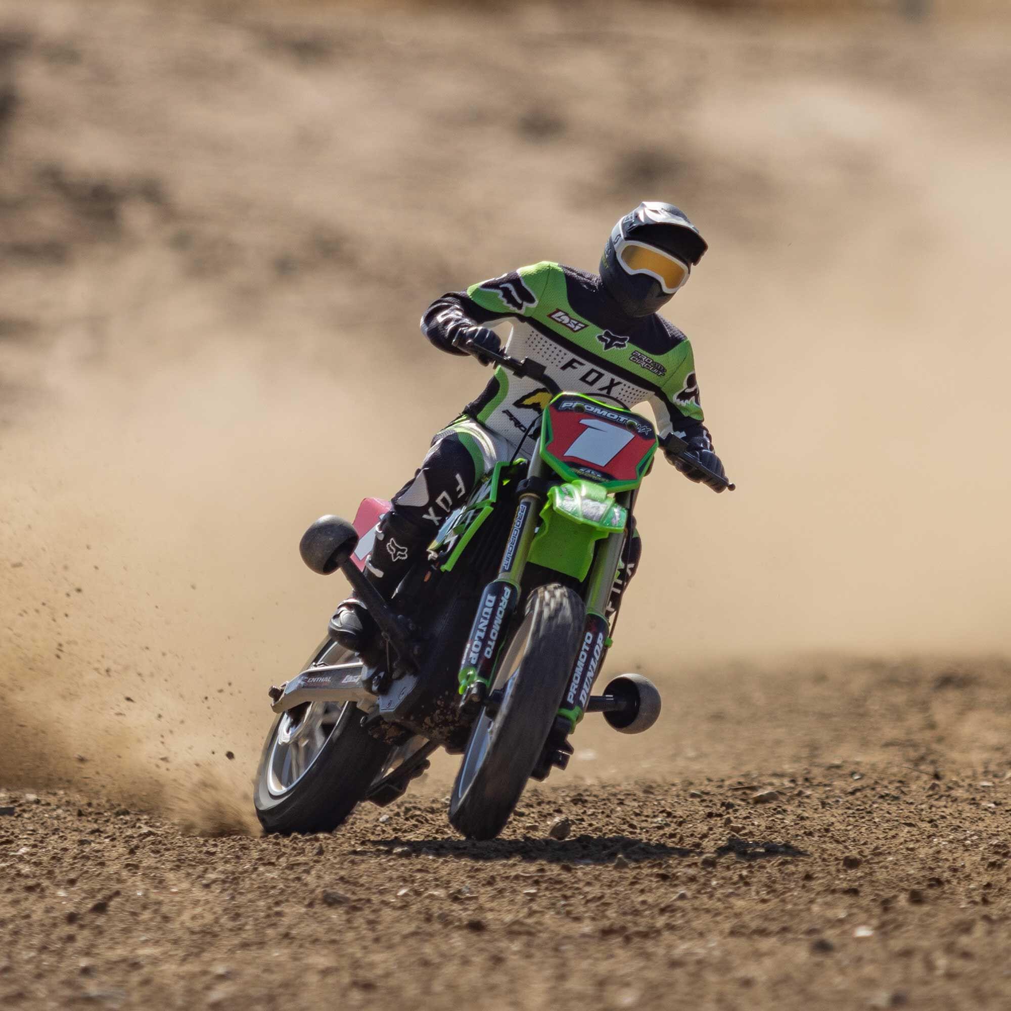 Moto RC Losi 1/4 Promoto-MX Motorrad RTR, Pro circuit LOS06002 verte - Breizh Modélisme.