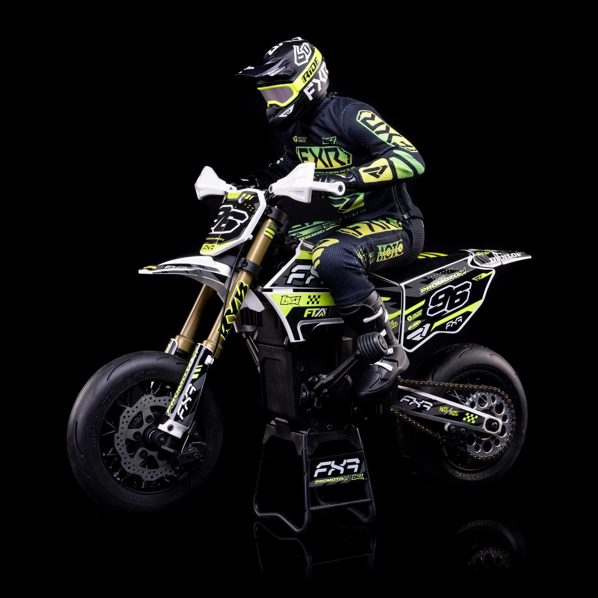 Moto RC Losi 1/4 Promoto-SM FXR RTR blanc - LOS-2272 - Breizh Modélisme.