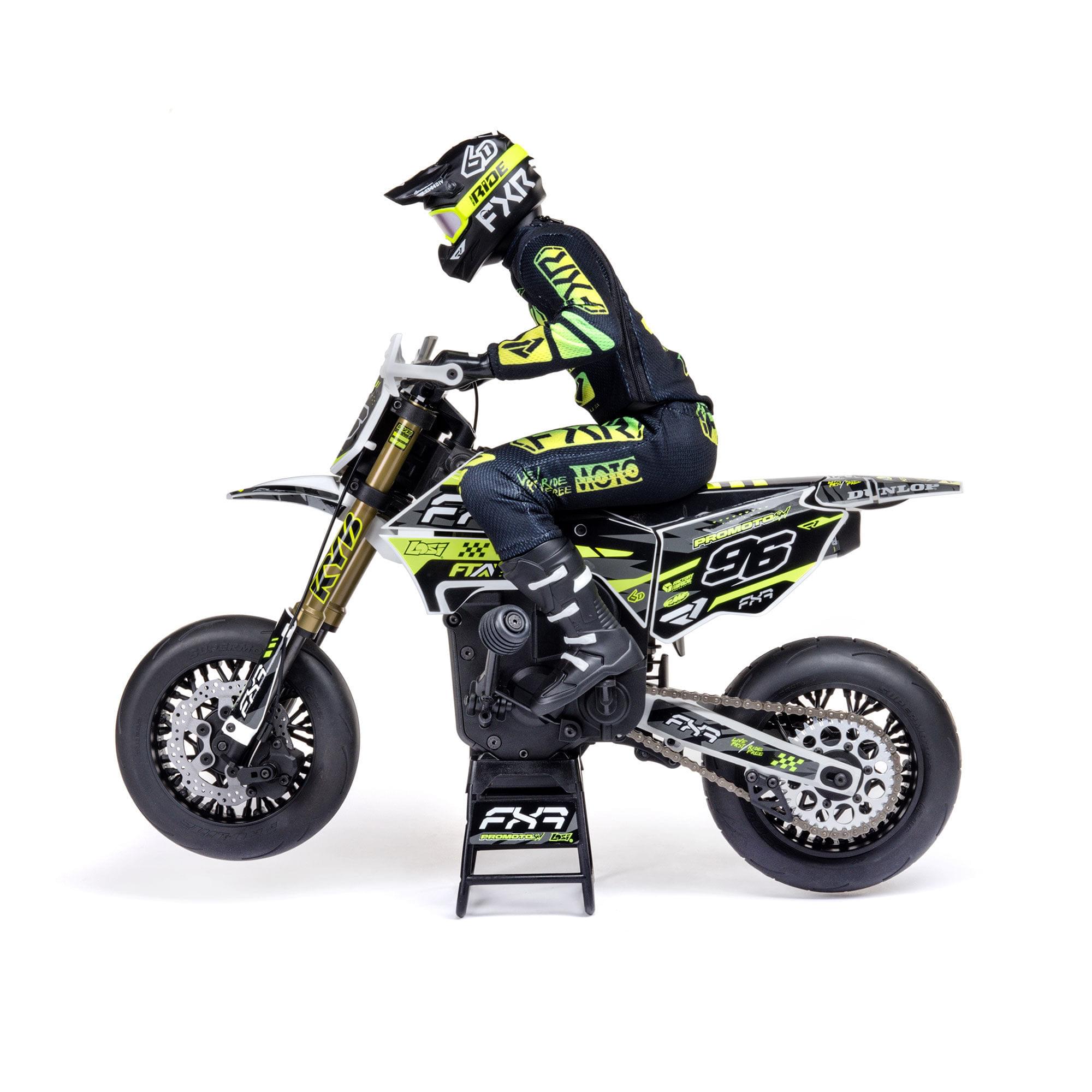 Moto RC Losi 1/4 Promoto-SM FXR RTR blanc - LOS-2272 - Breizh Modélisme.