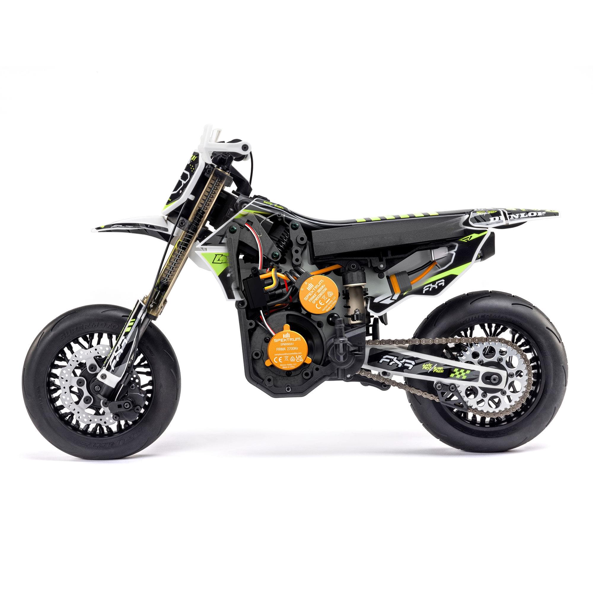 Moto RC Losi 1/4 Promoto-SM FXR RTR blanc - LOS-2272 - Breizh Modélisme.
