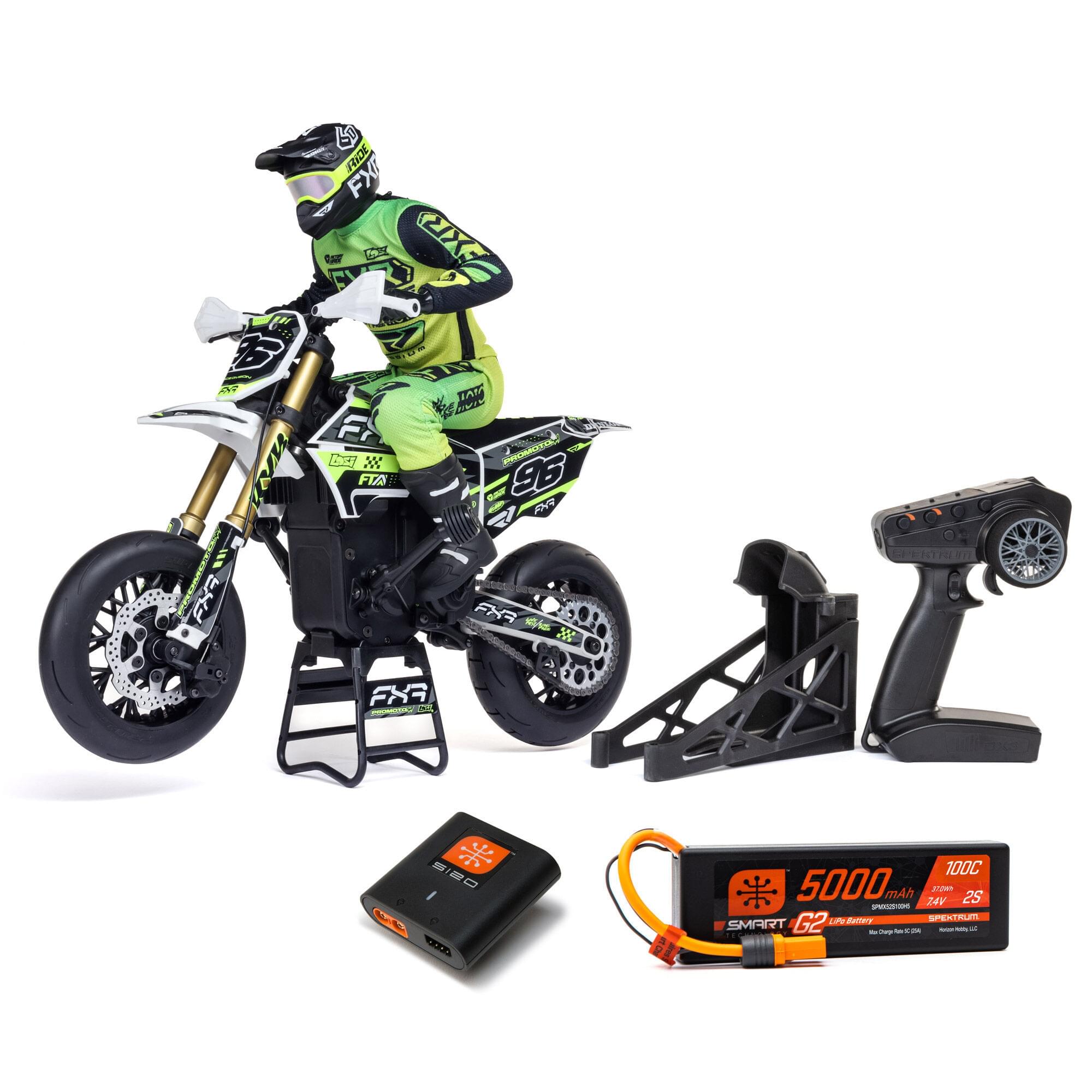 Moto RC Losi 1/4 Promoto-SM FXR RTR blanc - LOS-2272 - Breizh Modélisme.