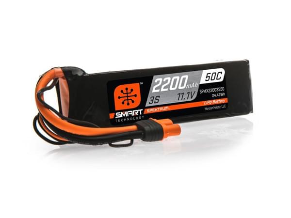 Spektrum Accu lipo Smart 11.1v 2200mah 50C IC3 - SPMX22003S50 - Breizh Modélisme.