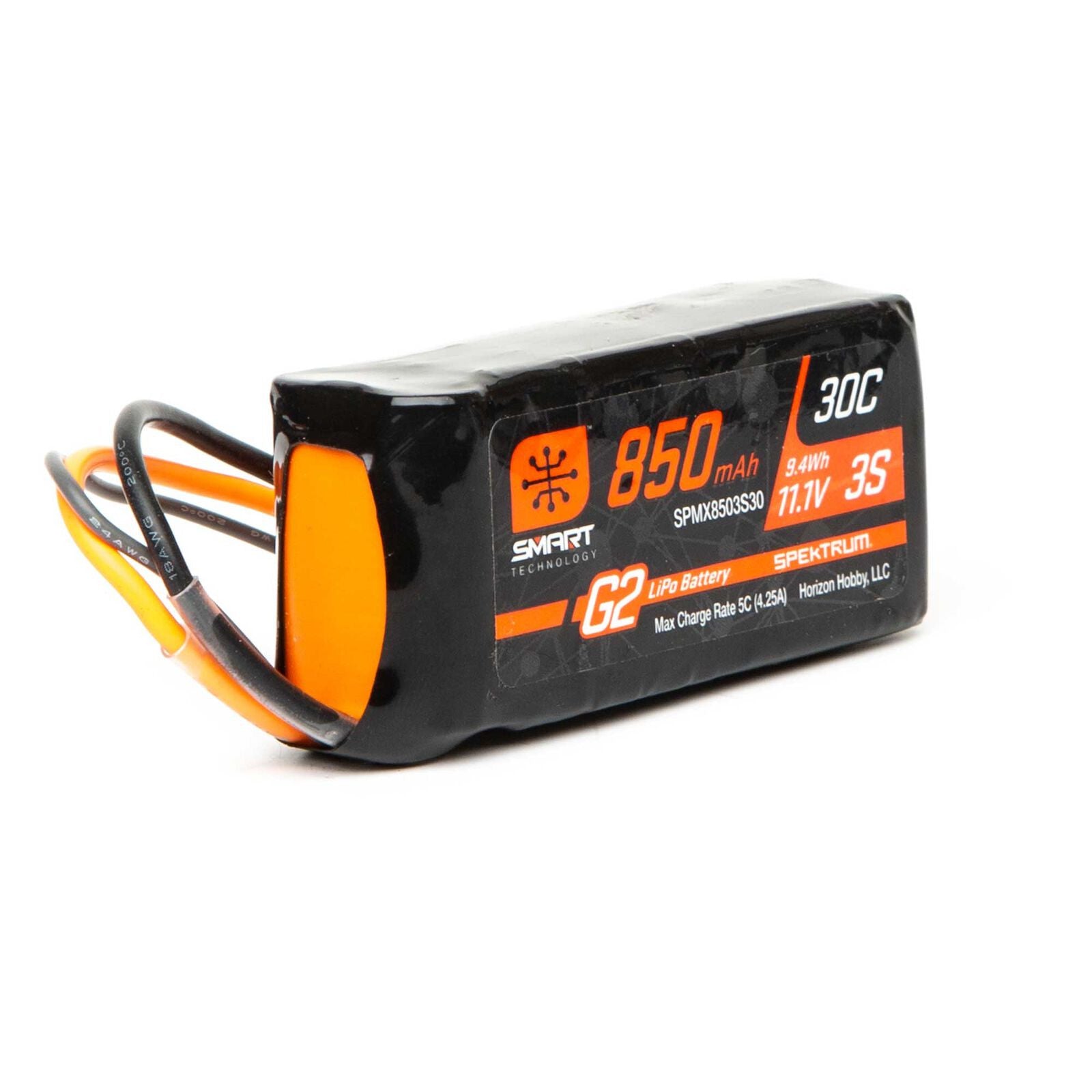 Spektrum Accu lipo Smart G2 11.1v 850mah 30C IC2 - SPMX8503S30 - Breizh Modélisme.