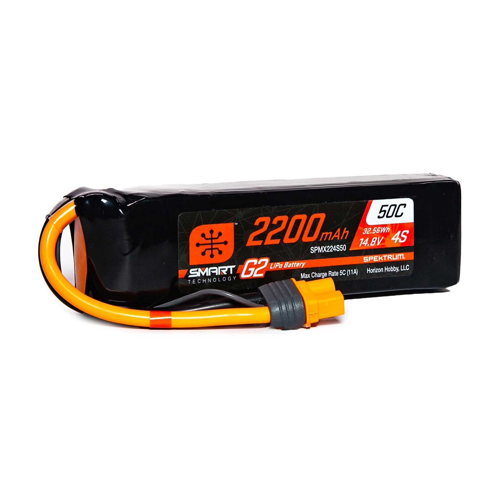 Spektrum Accu lipo Smart G2 4S 14.8v 2200mah 50C IC3 - Breizh Modélisme.