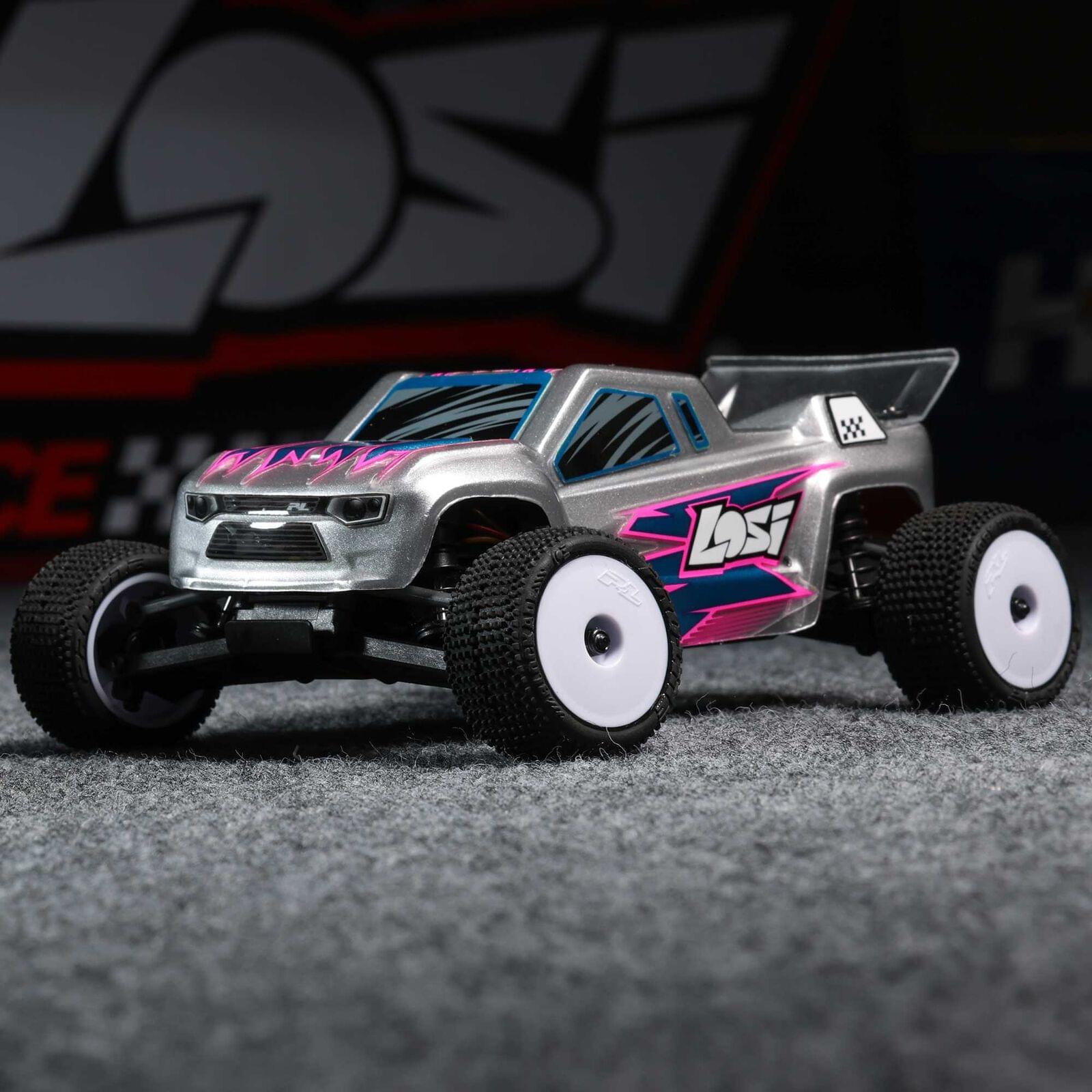 Stadium truck Losi 1/28 Micro-T 2S 2WD RTR gris LOS-1392T2 - Breizh Modélisme.