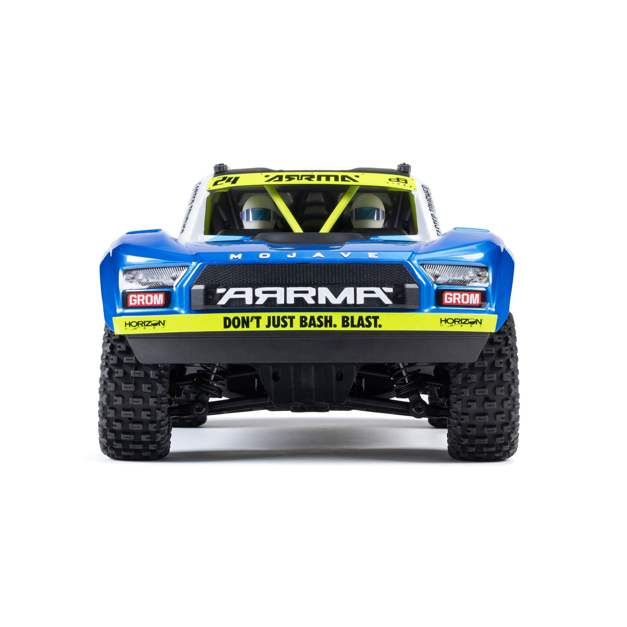 Arrma Mojave Grom Mega 1/16 380 4X4 Small Scale Desert Truck RTR blanc/bleu - Breizh Modélisme.