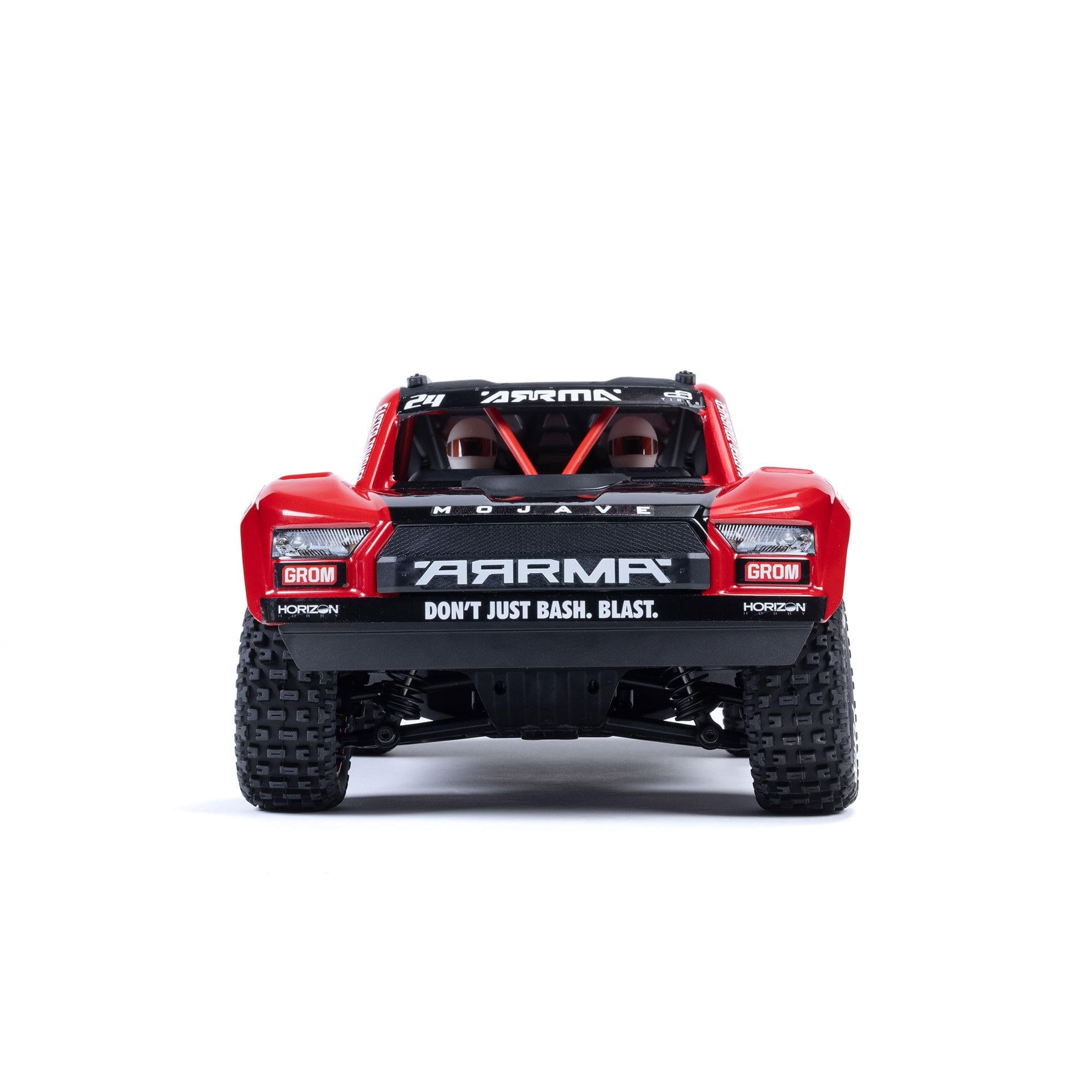 Arrma Mojave Grom Mega 1/16 380 4X4 Small Scale Desert Truck RTR rouge/noir - Breizh Modélisme.