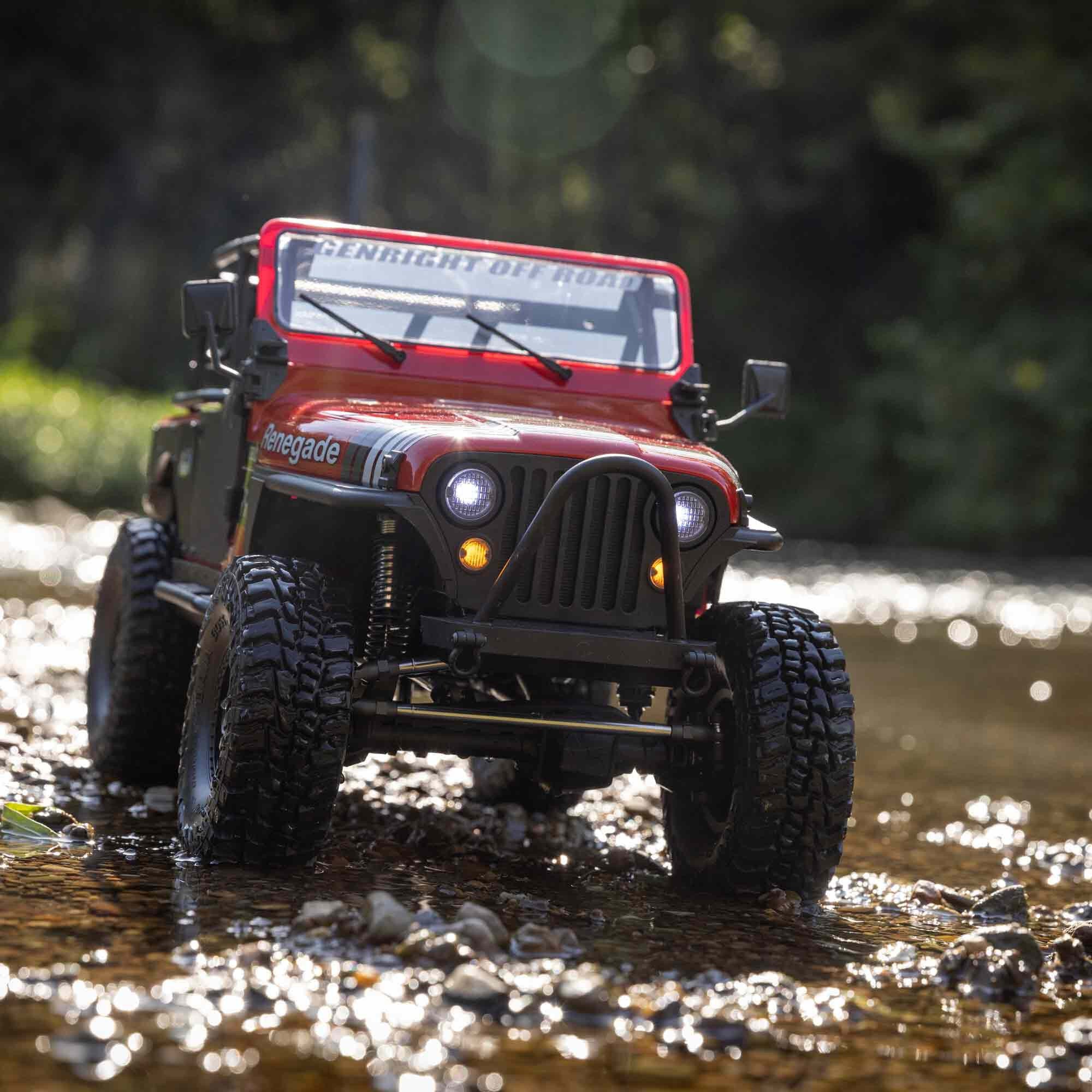 Crawler Axial 1/10 SCX10 III Jeep CJ-7 4WD charbon RTR - rouge AXI03008T1 - Breizh Modélisme.