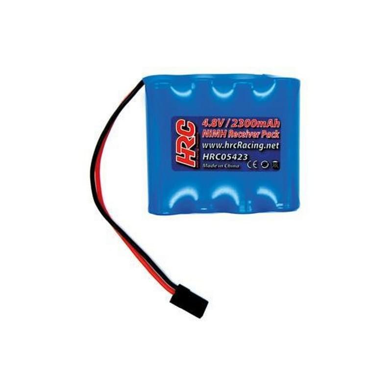 Batterie de reception RX NiMh 4.8V 2300mAh - plat - prise JR - 57x50x15mm - Breizh Modélisme.